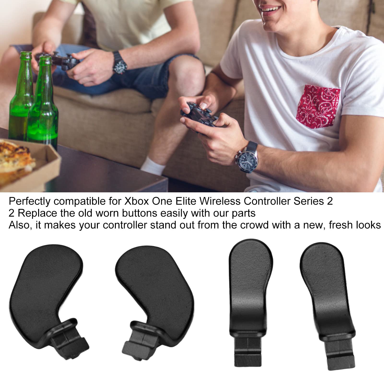 Elite Controller Paddles - Precision Metal Back Buttons for Enhanced Gaming Performance (Black) | Perfect for FPS, Racing & Competitive Gaming