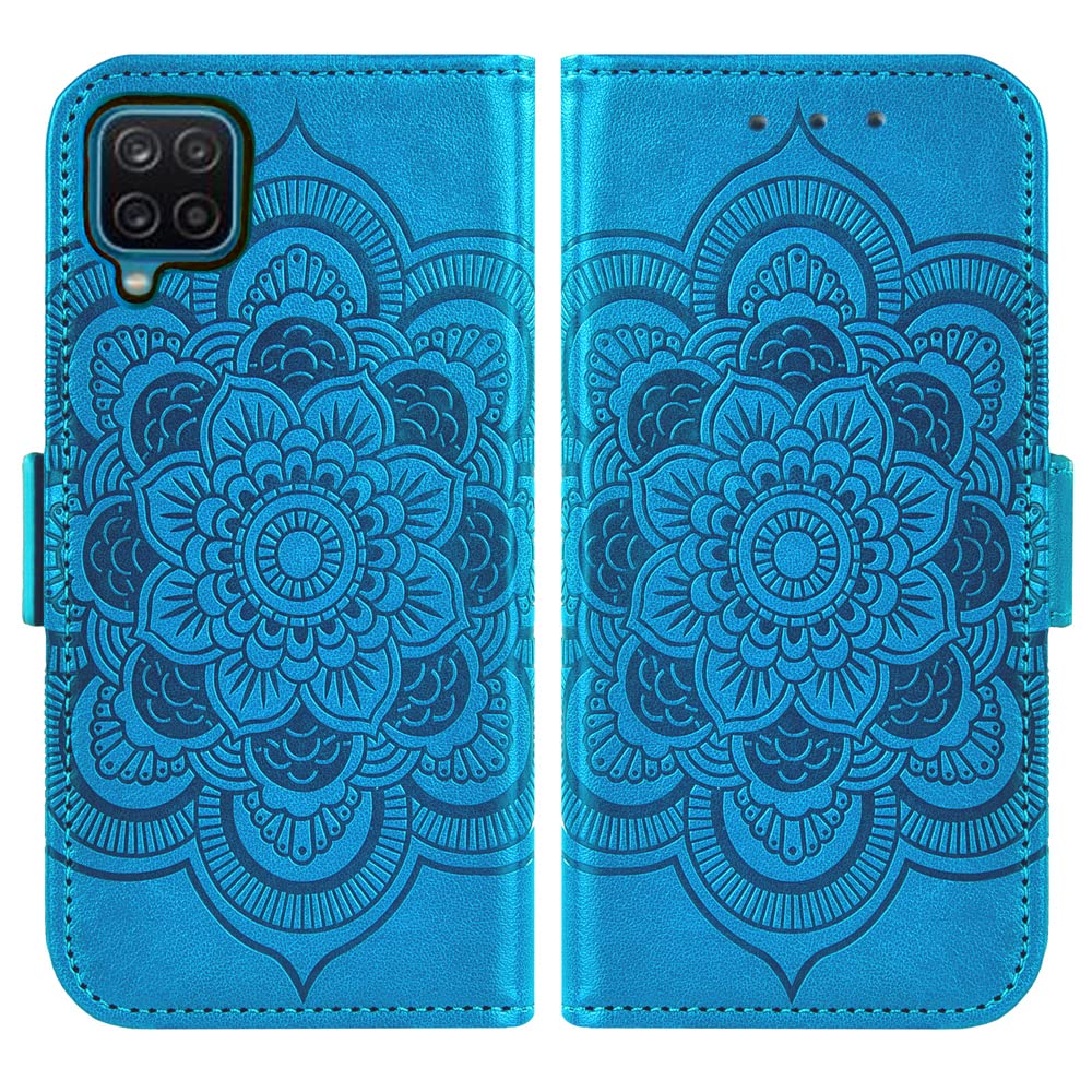 **Asuwish Wallet Case for Samsung Galaxy A12 5G/4G with Tempered Glass Screen Protector – Flip Cover with Credit Card Holder & Stand – Compatible with Galaxy A12, A-12, S12, 12A – Perfect for Women & Men (Blue) – Ideal for Work, Travel & Everyday Use**