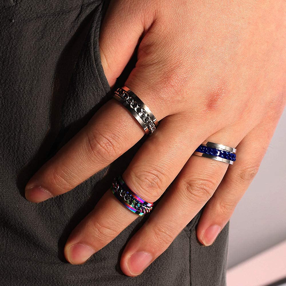 Spinner Ring for Men & Women - Stainless Steel Fashion Ring with Bottle Opener for Parties & Gifts