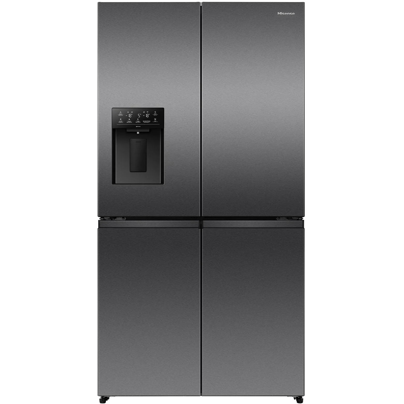 Hisense HRCD640TBW 640L French Door Refrigerator - Dark Stainless Steel - Energy Efficient - 3 Year Warranty - Perfect for Large Families & Open Kitchen Designs