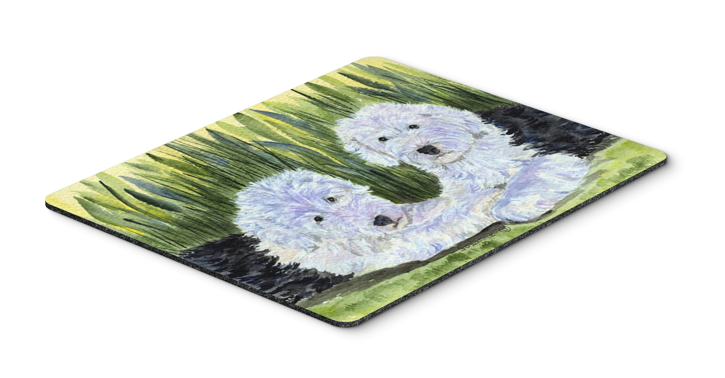 Old English Sheepdog Mouse Pad & Hot Pad - Washable Large Non-Slip Desk Mat for Home Office, Gaming, Computer & Laptop Use - Perfect Work & Kitchen Trivet
