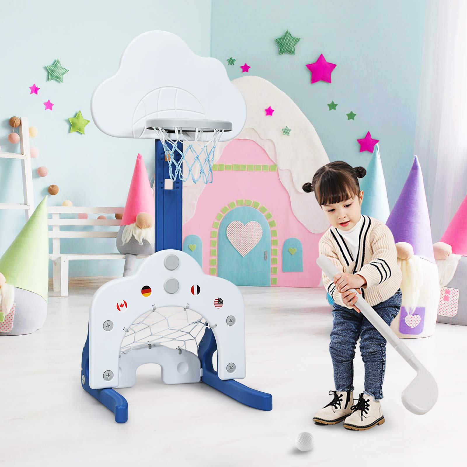 Costzon Adjustable Kids Basketball Hoop Set - Indoor/Outdoor Sports Toy for Toddlers