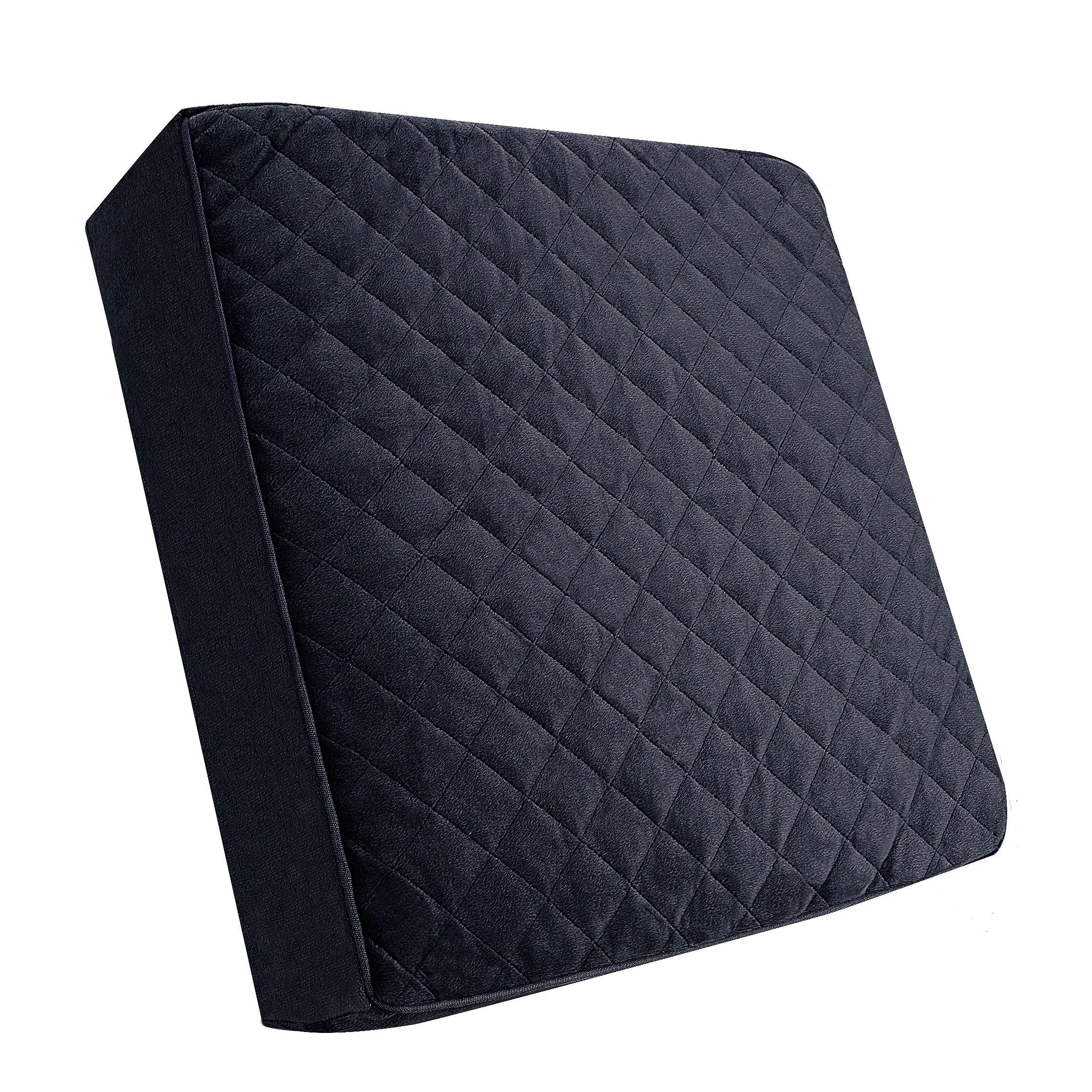 **18x18x5 Memory Foam Seat Cushion - Thick Non-Slip Square Chair Pad for Kitchen, Dining, Office & Car Seats - Back Pain Relief & Comfort Support - Soft Black Cushion for Home, Work & Travel**