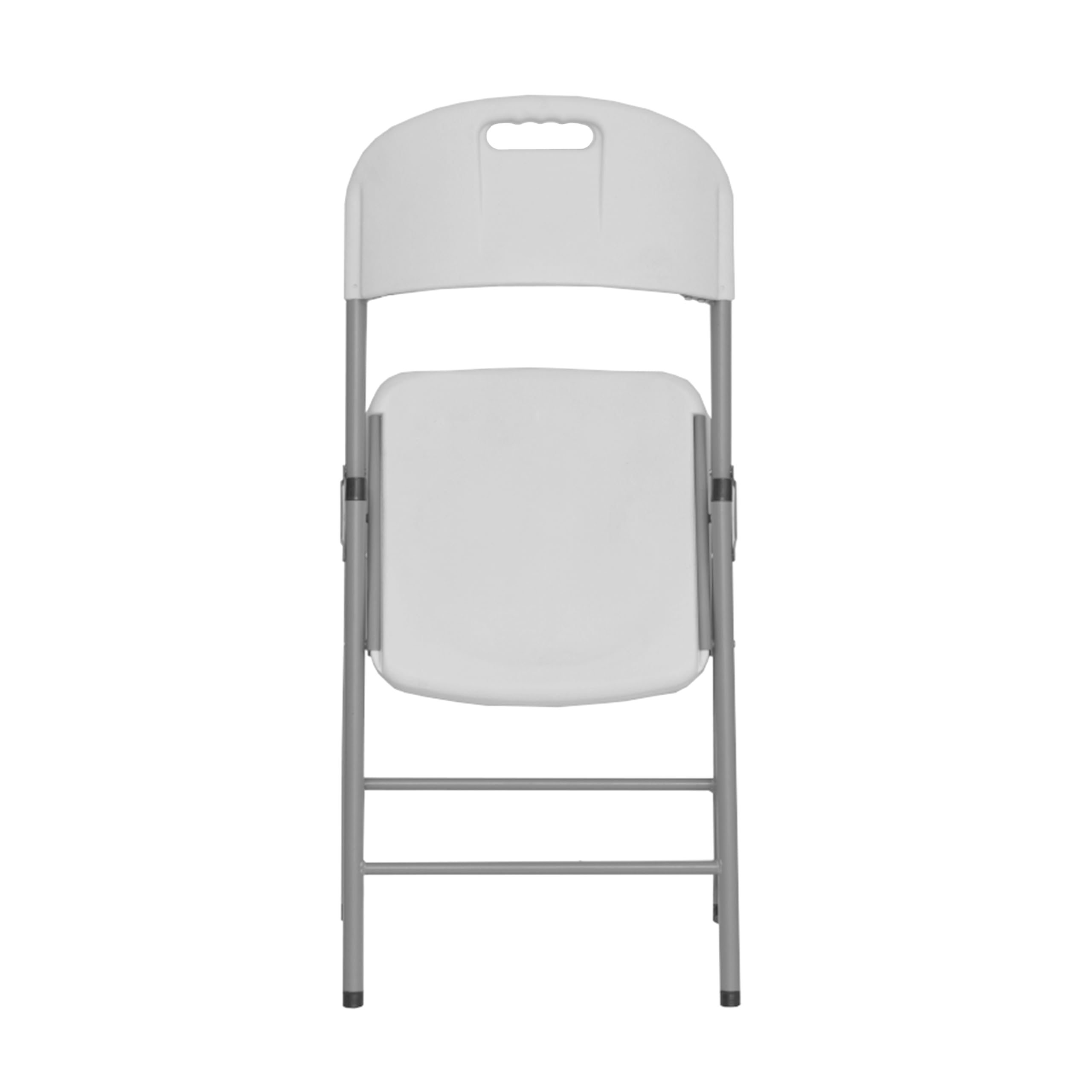 Premium Comfort Granite White Folding Chairs - Ergonomic & Durable Stackable Chairs for Home, Office, Wedding, Party, Camping - Set of 4 Indoor Outdoor Use