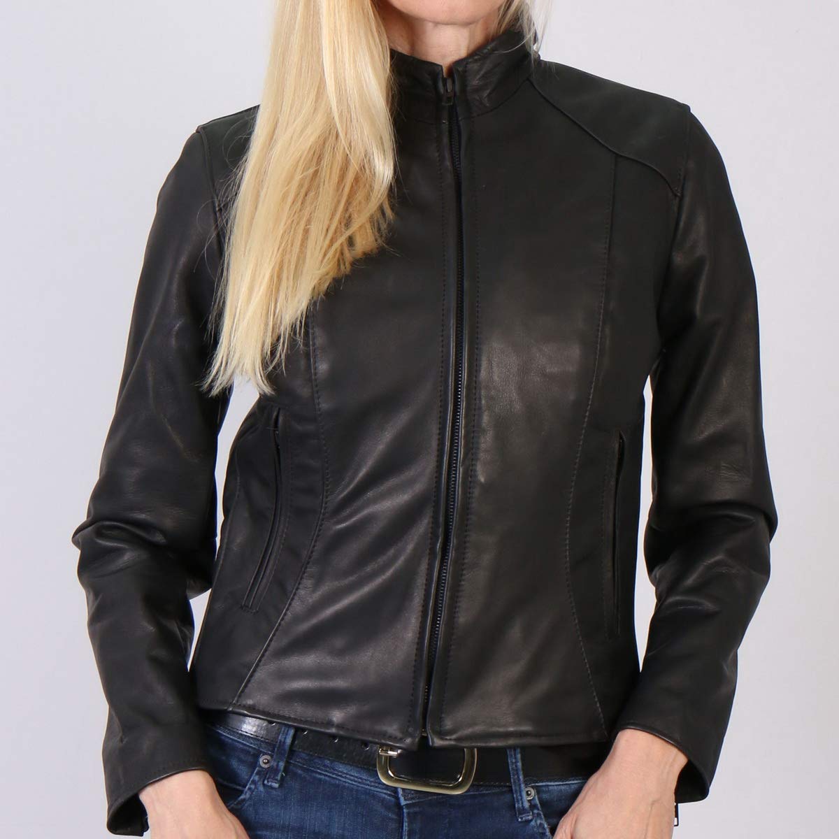 Hot Leathers JKL5003 USA Made Ladies Clean Cut Leather Jacket - X-Large | Stylish Women's Biker Jacket for Motorcycle Riding, Casual Outfits & Fashion Events