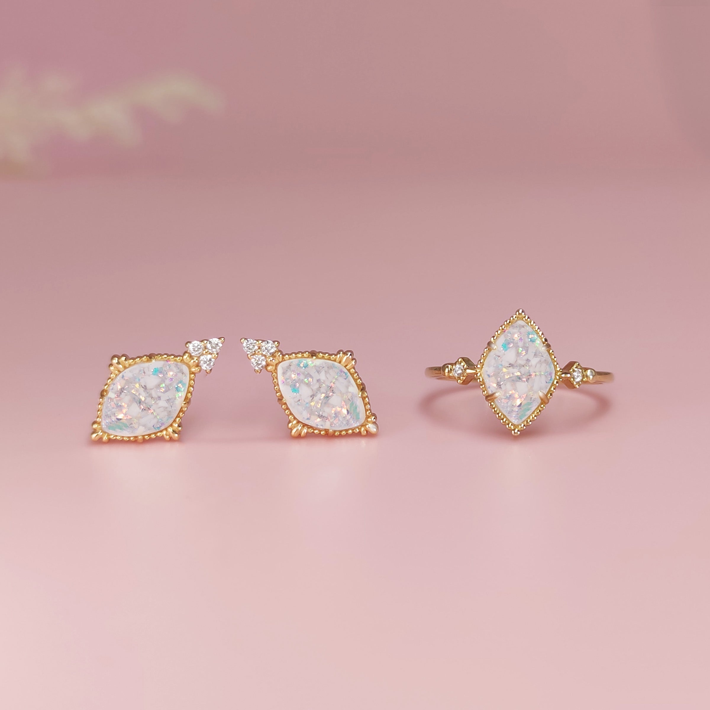 Sterling Silver Diamond Cremation Jewelry Set - Ring, Necklace & Earrings DIY Kit for Memorial Keepsake | Perfect for Ashes, Loved Ones & Personalized Gifts