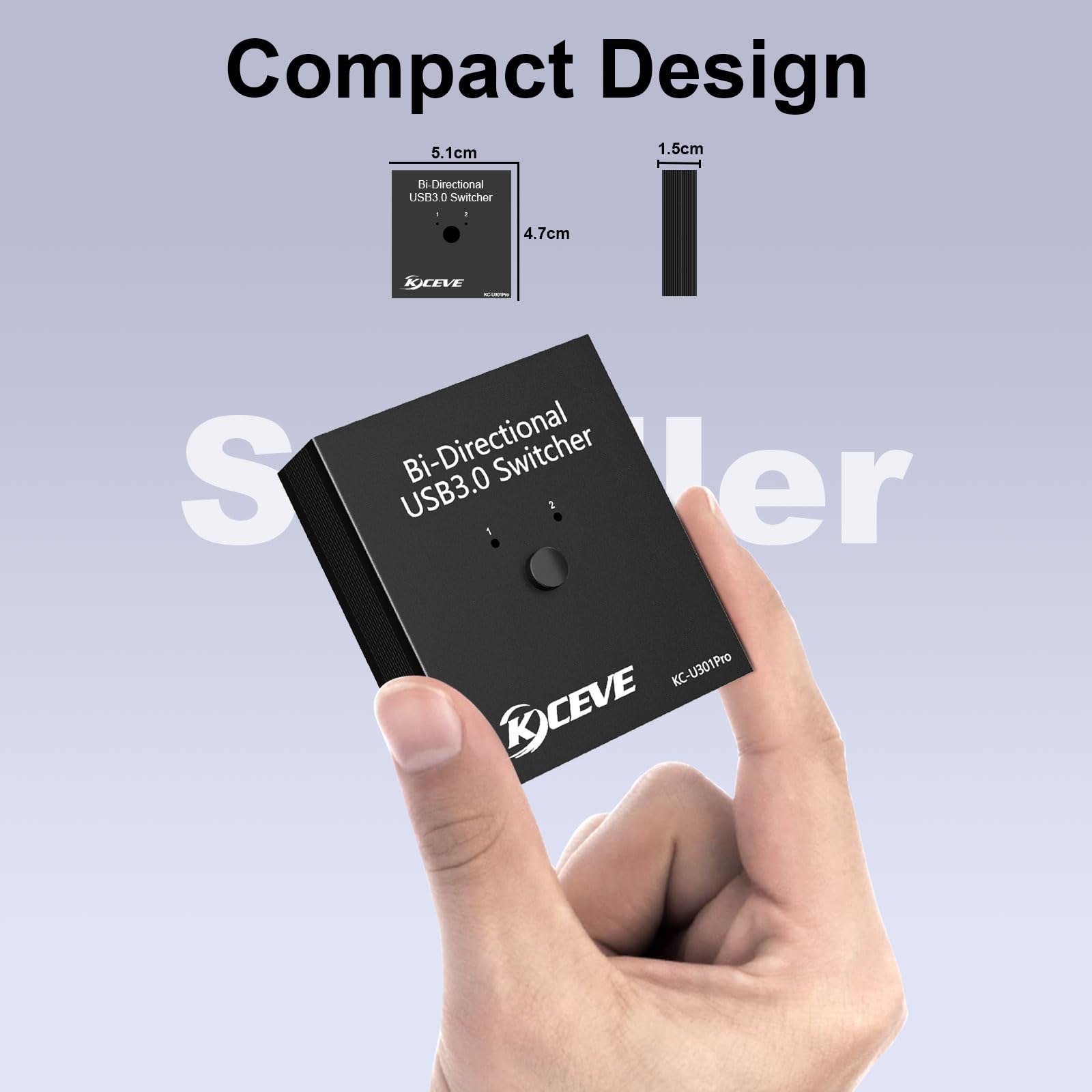 MLEEDA USB 3.0 Switch Selector - 2 in 1 Out / 1 in 2 Out Bi-Directional USB Switcher for Sharing Keyboard, Mouse, Scanner & Printer Between 2 Computers - Perfect for Home Office & Multi-Device Workstations