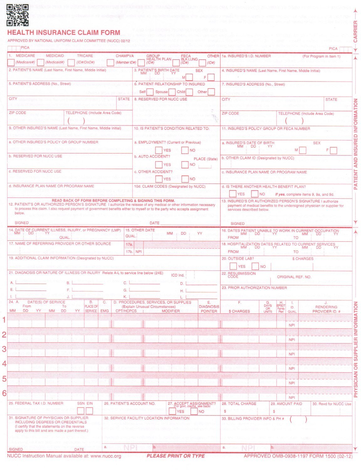 New CMS 1500 HCFA Insurance Claim Forms with Self-Seal No. 10-1/2 Tinted Window Envelopes - 50 Forms & Envelopes Set for Medical Billing and Healthcare Claims Processing