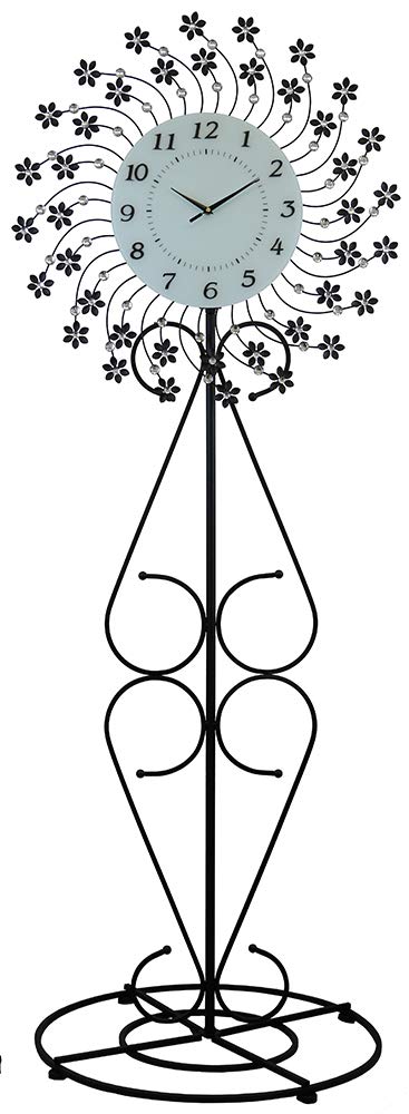 Elegant Large Floor Clock 69 x 26 Inches with Floral Decor - Perfect for Living Room, Bedroom & Office Decor