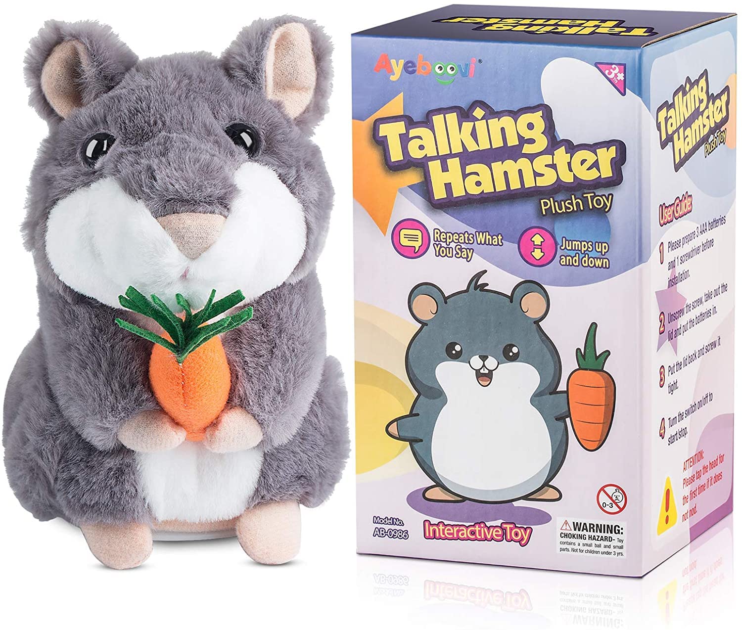 Fun Talking Hamster Repeats What You Say - Interactive Toddler Toy for Boys & Girls, Autism Sensory Toy, Cute Electronic Pet for Kids (Ideal for Playtime, Learning & Speech Development)