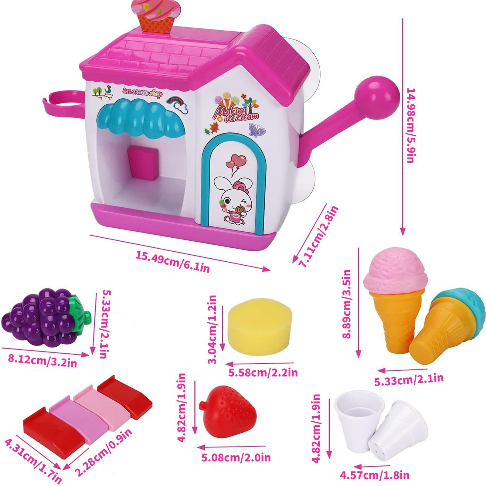 Kids Bubble Maker Toy - Safe Colorful Foam Maker Bath & Pretend Cake Play Set for Boys & Girls | Perfect for Birthday, Christmas Gifts & Bathtime Fun