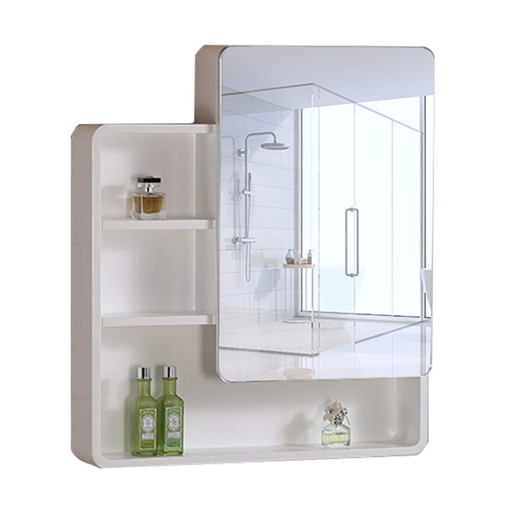 Solid Oak Wall-Mounted Bathroom Mirror Cabinet with Shelf - Modern Vanity Storage for Small Bathrooms & Powder Rooms