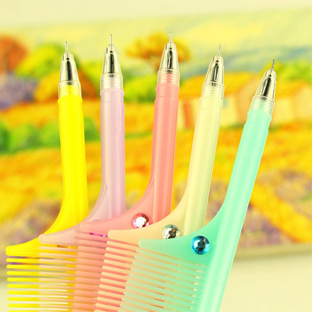 10-Pack Glow in The Dark Comb-Shaped Black Gel Pens - Smooth Writing School & Office Supplies for Students, Note Taking, Journaling & Gift Giving