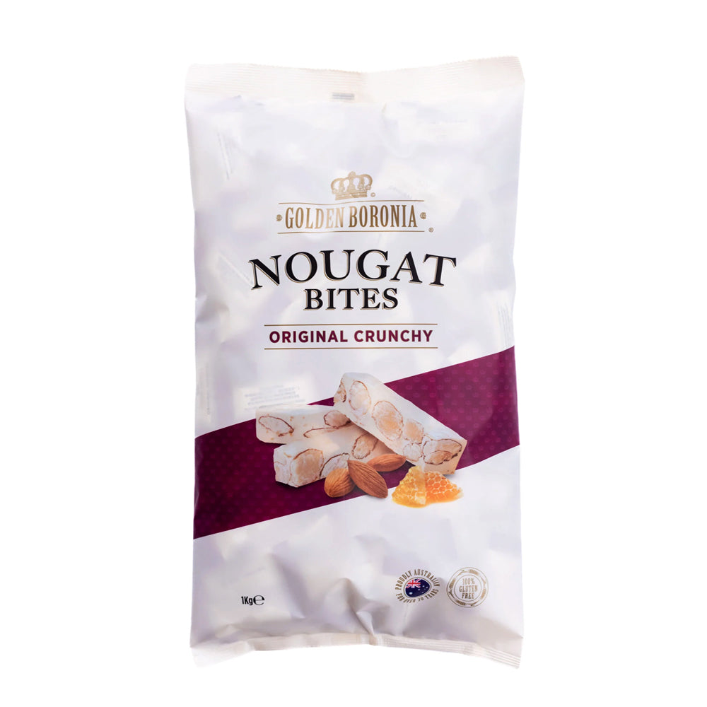 Golden Boronia Nougats 1KG - Original Crunchy Almond Nougat Candy (New Packaging) - Perfect for Gifts, Parties & Dessert Toppings