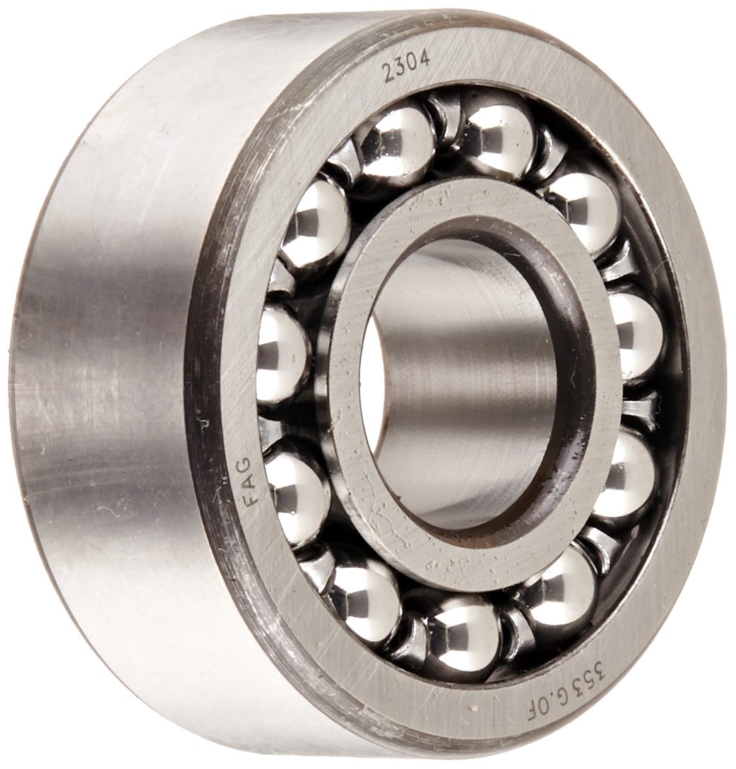 2304 Double Row Self-Aligning Ball Bearing - Open Type, Steel Cage, C3 Normal Clearance, 20mm ID x 52mm OD x 21mm Width - 16000 RPM High Speed - Metric Size for Industrial Machinery, Conveyors & Agricultural Equipment