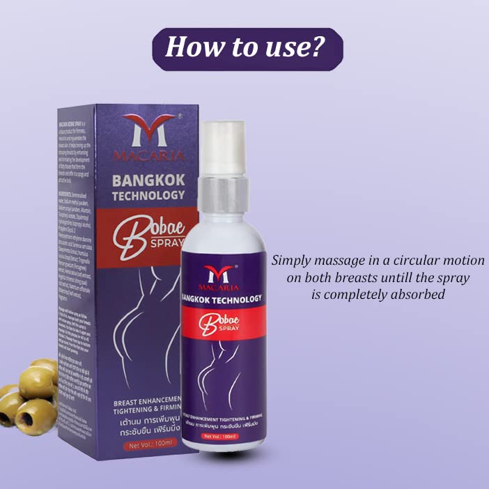 MACARIA Breast Enlargement Bust Cream Spray for Women - Natural Enhancement & Firming Solution - Perfect for Daily Use & Special Occasions