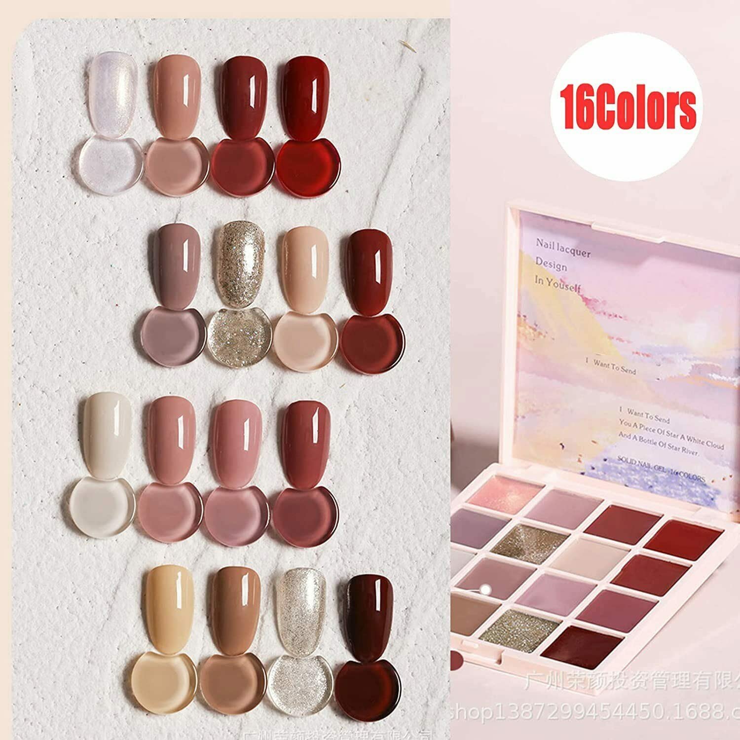 Sentechx 16 Colors Solid Nail Polish Set - Highly Pigmented Cream Gel Polish Kit for DIY Nail Art, Salon & Manicure | Perfect for Home Use, Professional Nail Design & Gift Giving