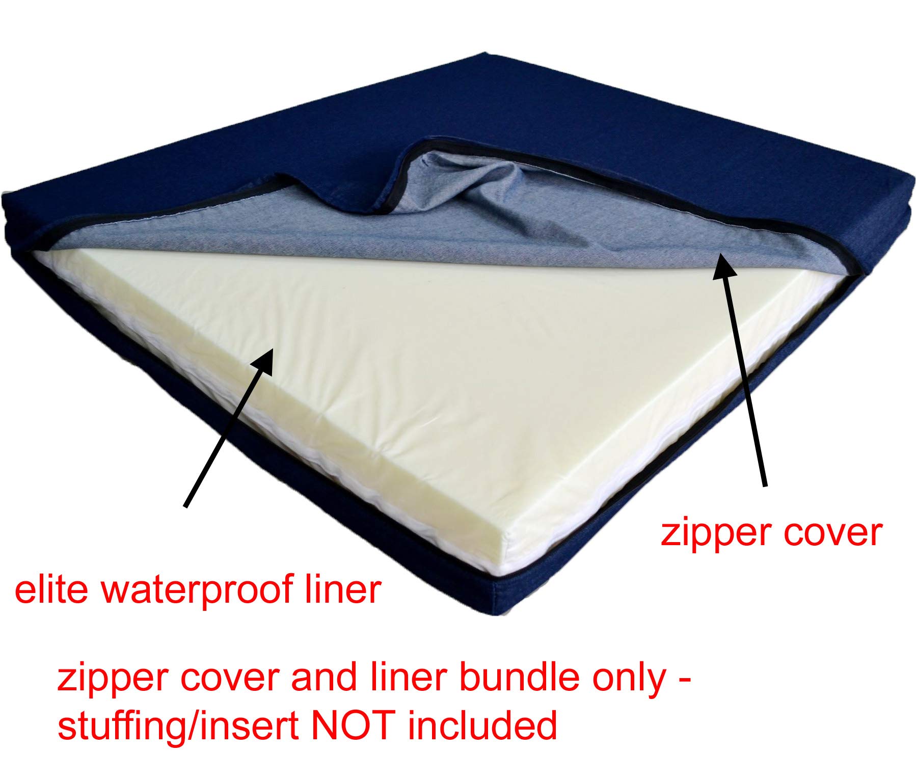 Durable DIY Dog Bed with Removable Blue Denim Cover & Waterproof Liner - 8 Size Options for Pets - Perfect for Crates, Kennels & Home Use