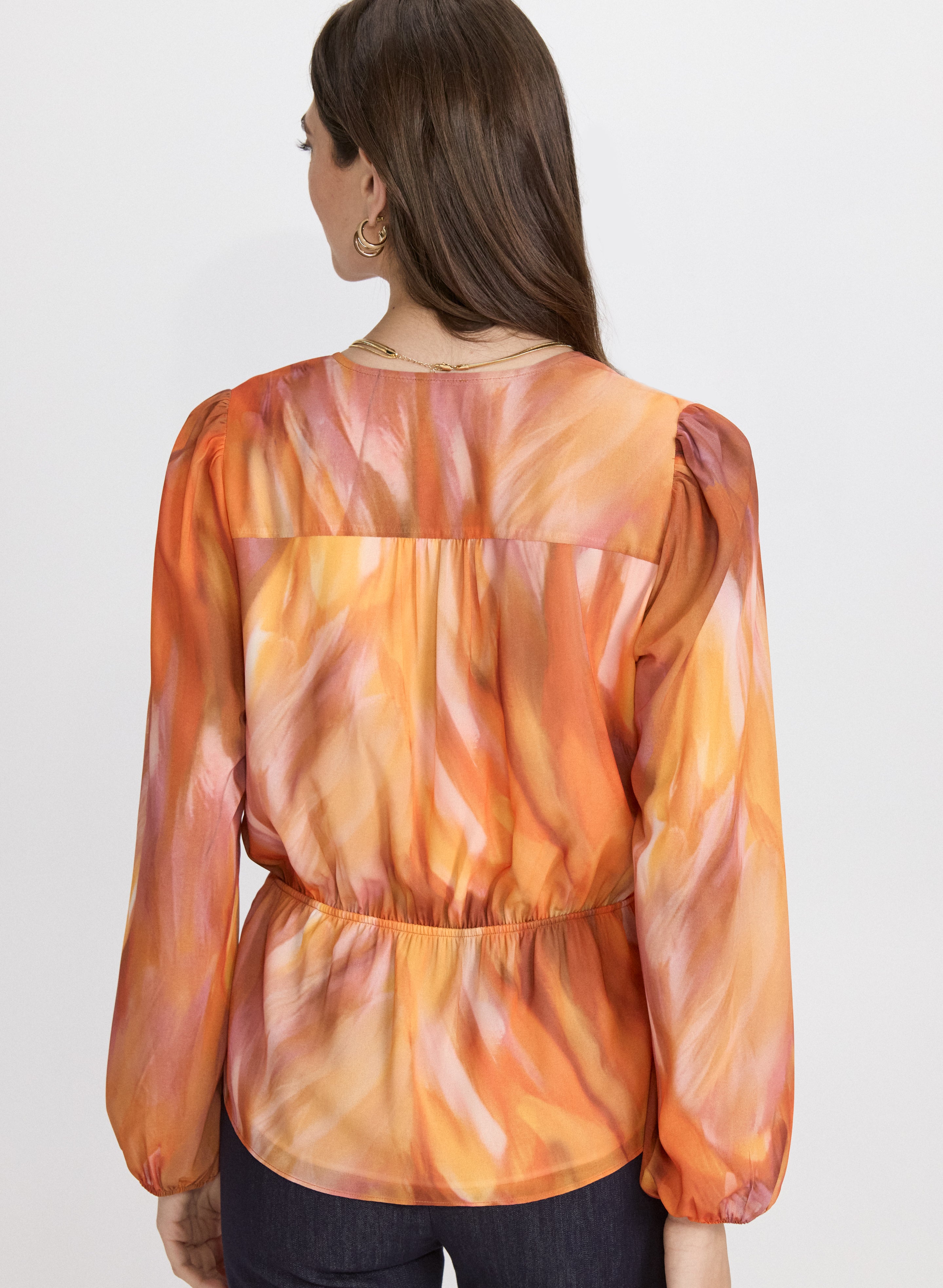 Stylish Abstract Peplum Blouse for Women - Trendy Flowy Tunic Top for Casual Wear, Office & Date Night Outfits