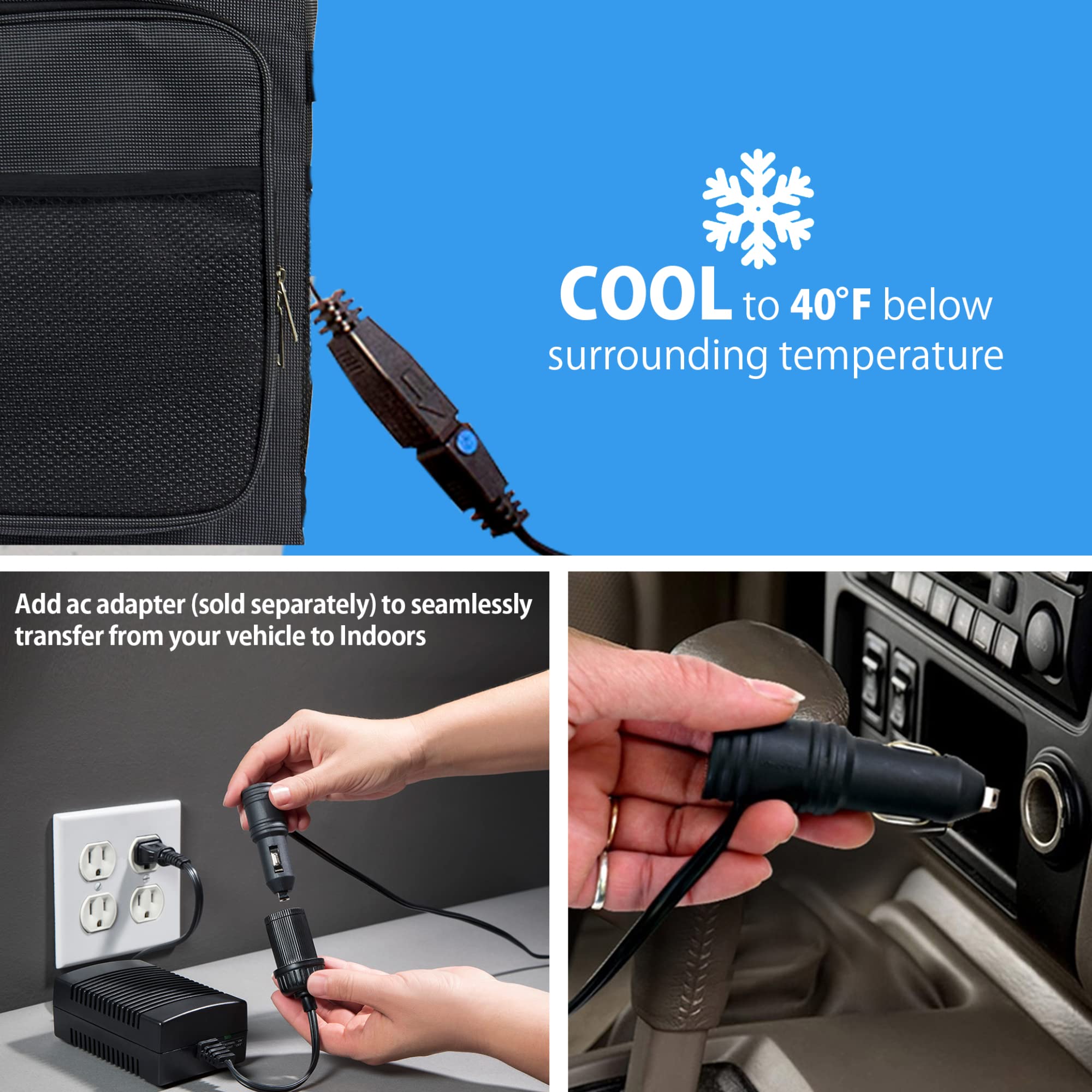 Koolatron 26 Quart Portable Electric Cooler & Warmer - 12V Car, Truck, Boat, RV Fridge for Camping, Travel, Road Trips | Keeps Food & Drinks Cold or Warm | Perfect for Picnics, Beach Days & Outdoor Adventures