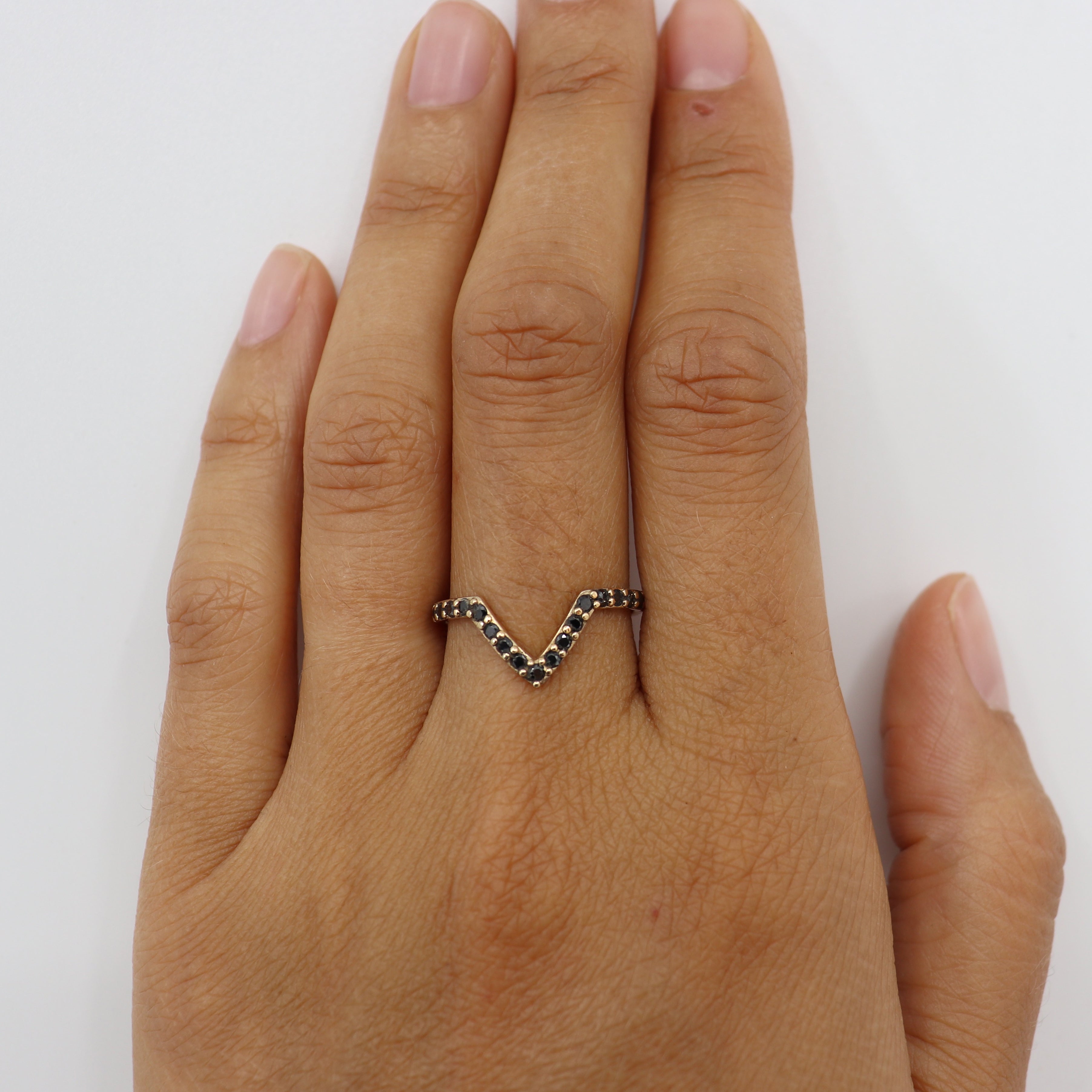Black Diamond Pavè Supernova Ring for Women - 14K White Gold Wedding Band, Anniversary Gift, Engagement Ring - Perfect for Special Occasions & Everyday Elegance