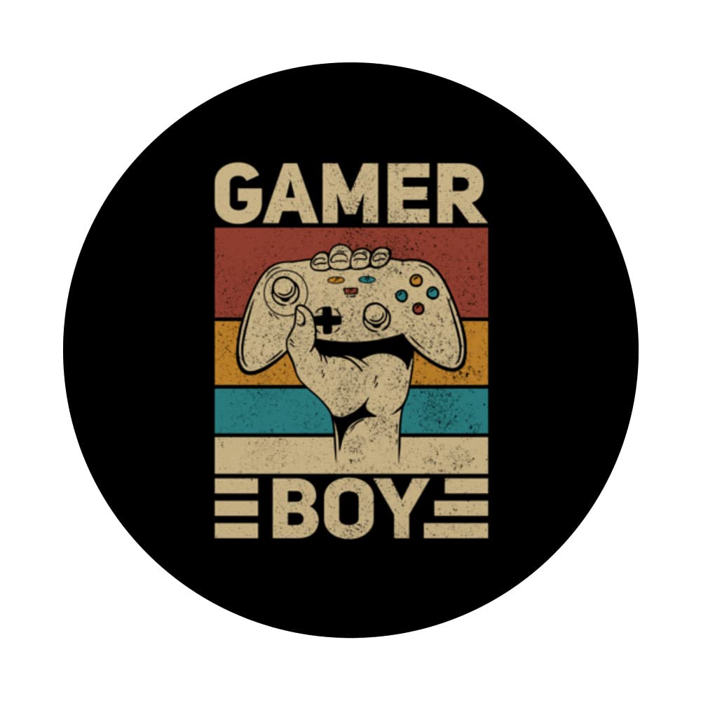 Retro Video Game T-Shirt for Boys - Cool Gaming Apparel for Teens - Swappable PopSockets PopGrip - Perfect for Gaming, School & Casual Wear