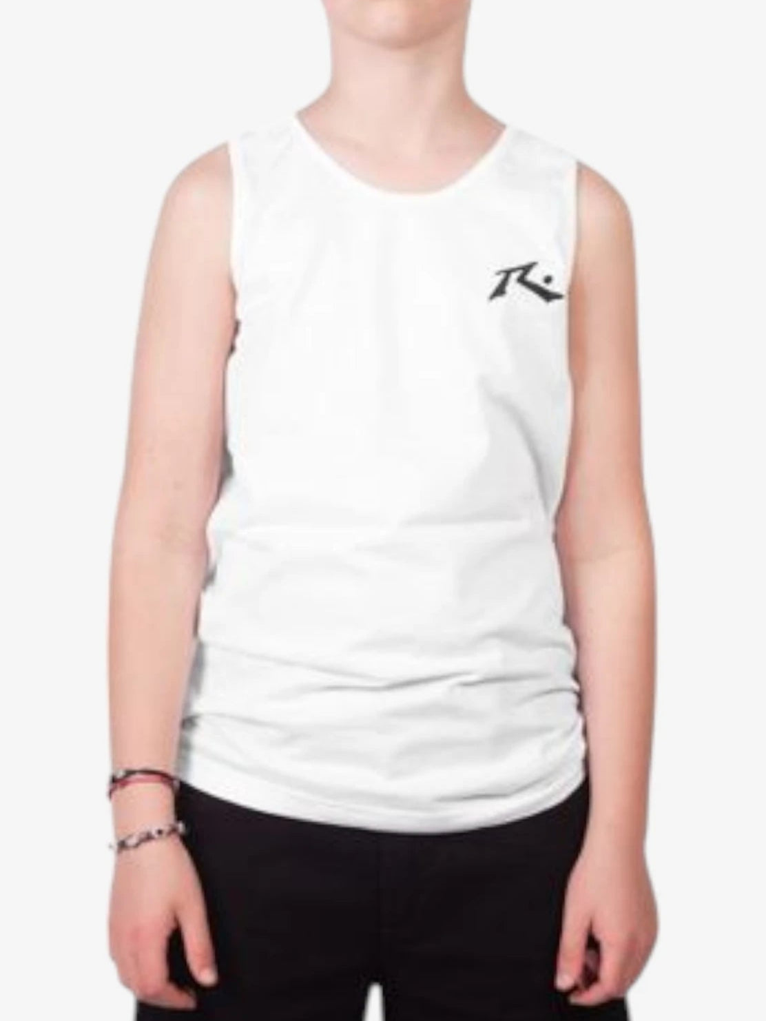 Rusty Competition White Muscle Shirt for Kids - Comfortable & Durable Workout & Sports Tee for Boys & Girls