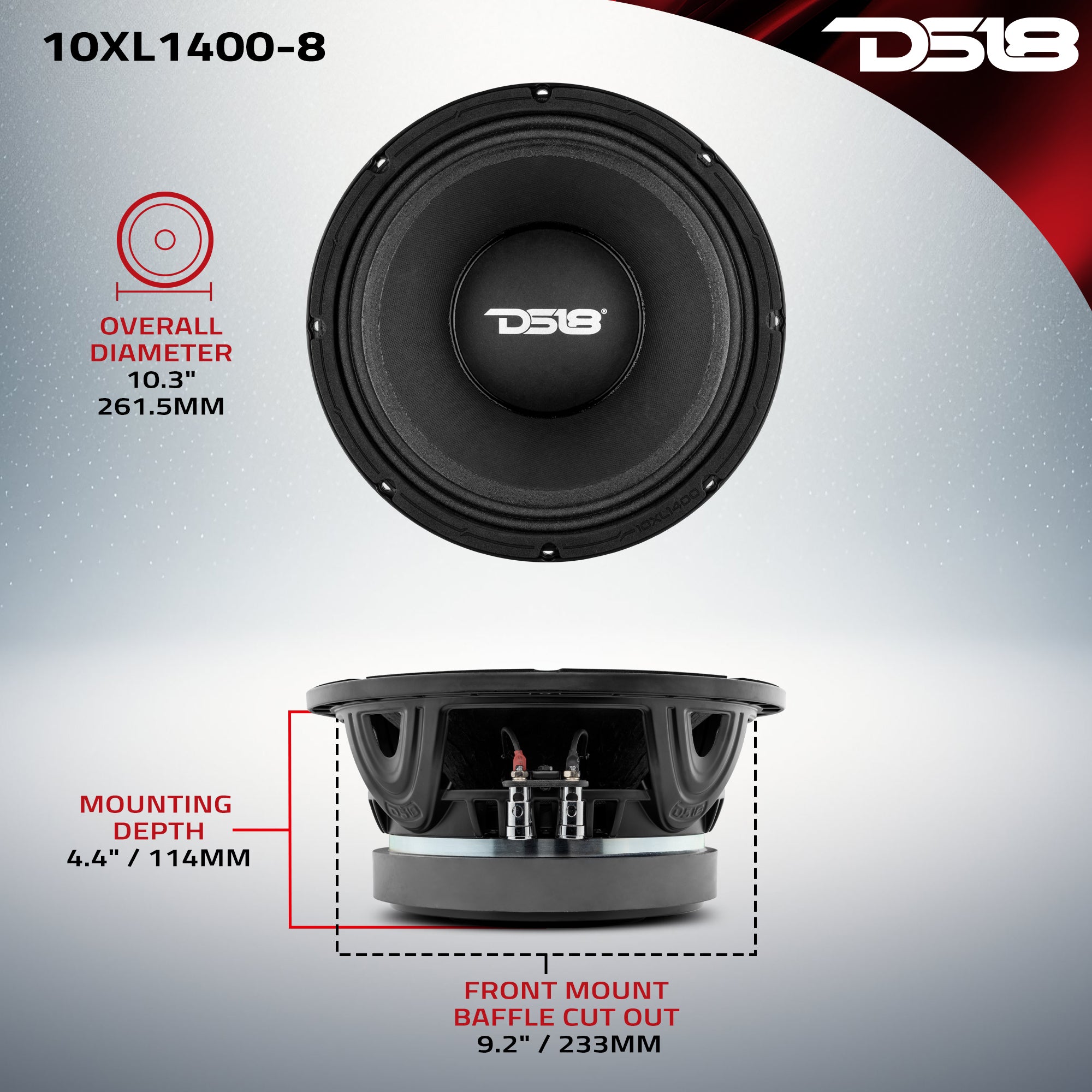 XL 10 Mid Range Loudspeaker 700 Watts RMS 8 Ohm - Professional Studio & Live Performance Speaker for DJs, Bands & Events