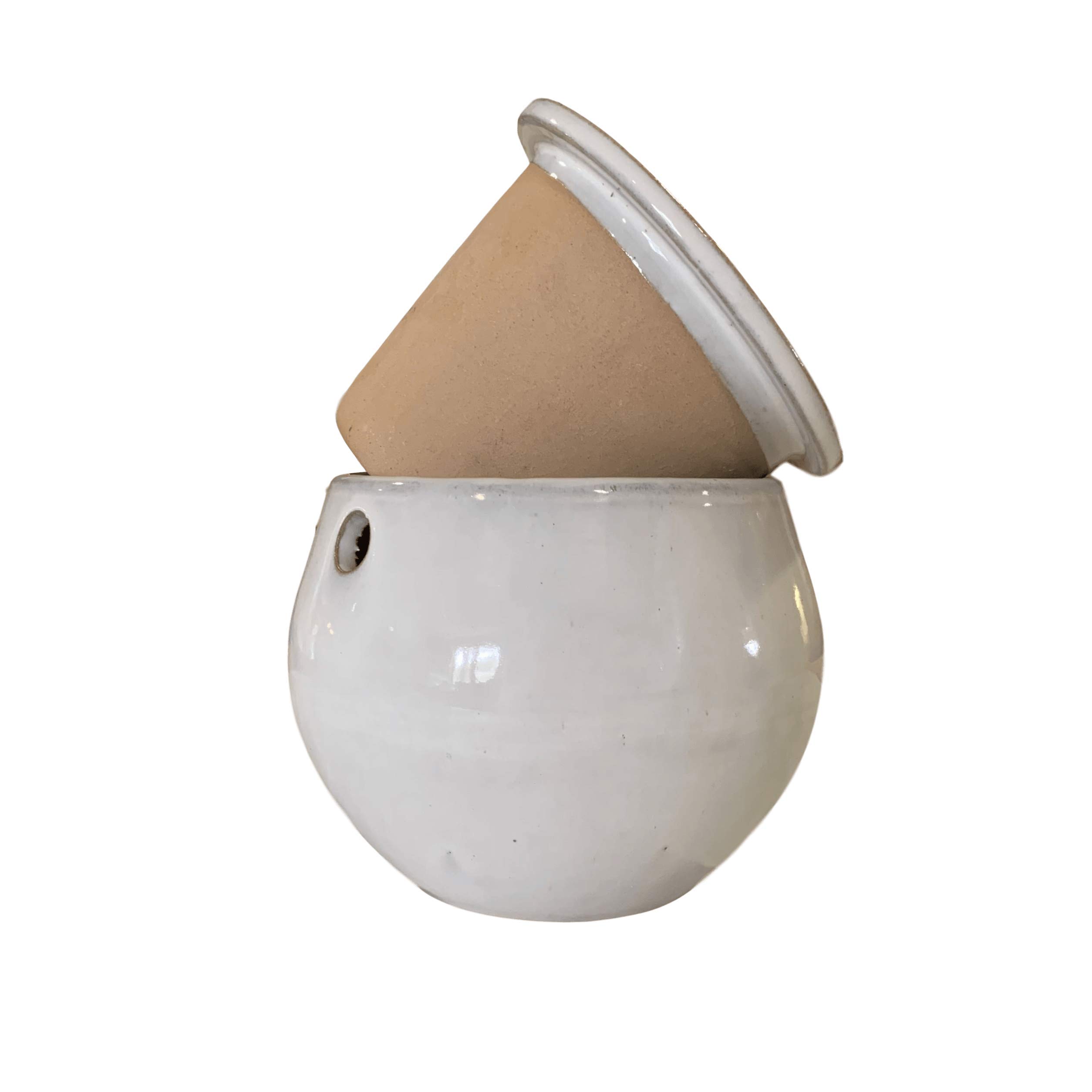rePotme 6 Inch Teardrop Self Watering Planter - White Diamond Ceramic Flower Pot for Indoor Plants, Succulents & Herbs | Perfect for Home, Office & Garden Decor
