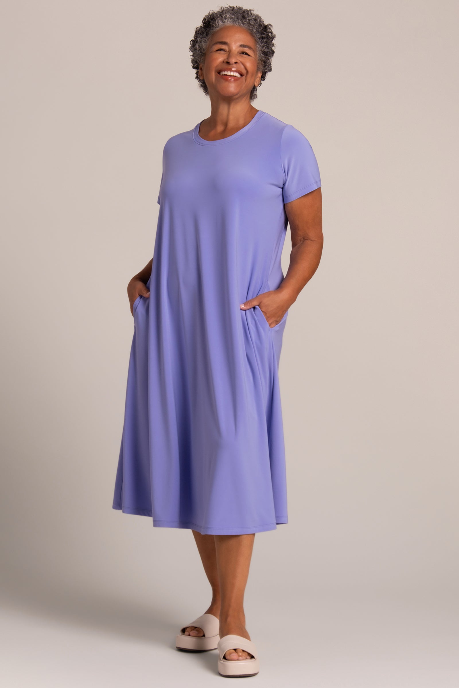 Elegant Fit & Flare Dress - Jacaranda Floral Print | Perfect for Summer Parties, Weddings & Casual Outings