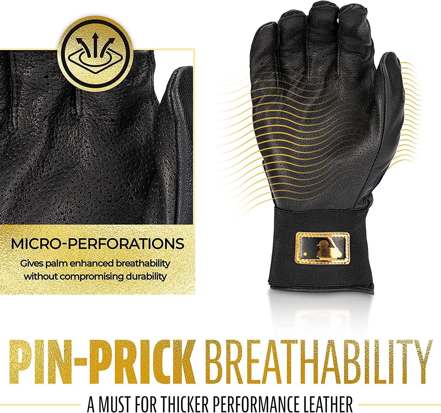 Franklin Powerstrap Infinite Series Adult Batting Gloves - Baseball & Softball Training Gloves for Hitting, Fielding & Practice - Durable & Comfortable Grip for Men & Women