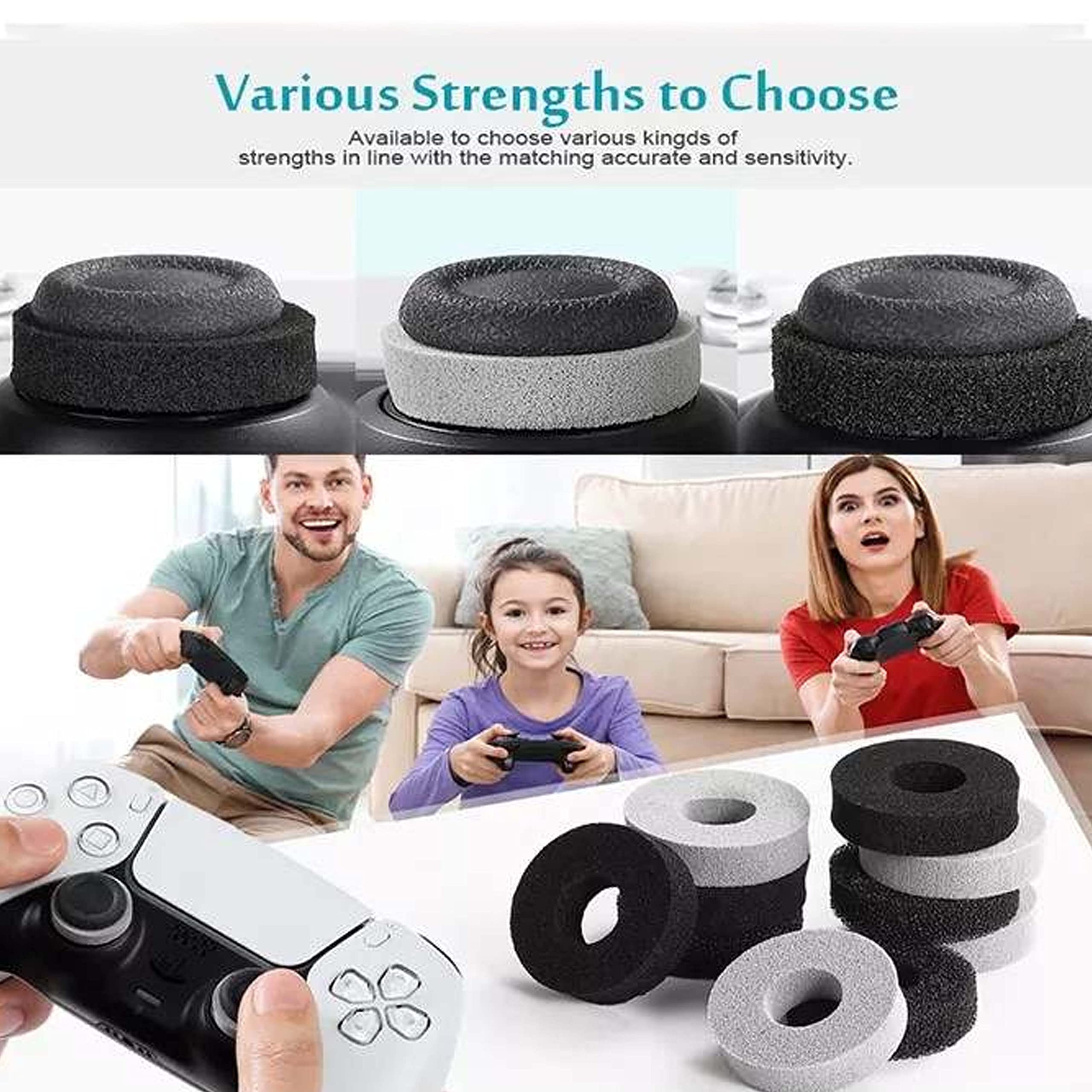 Precision Rings & Aim Assist Foam for PS5, PS4, Xbox Series X/S, Xbox One, Nintendo Switch Pro & Scuf Controllers - Black & Grey - Improve Gaming Accuracy for FPS, Battle Royale & Competitive Play