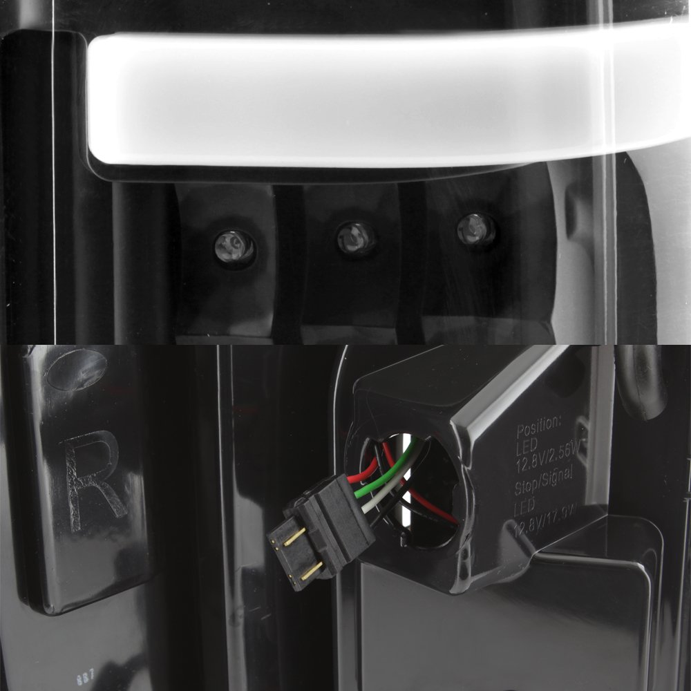 AKKON Full LED DRL Bar Tail Lights for 2017-2019 Ford F250 F350 Super Duty - Black Housing with Clear Lens - Upgrade Your Truck's Style & Visibility (Perfect for Night Driving & Off-Road Adventures)