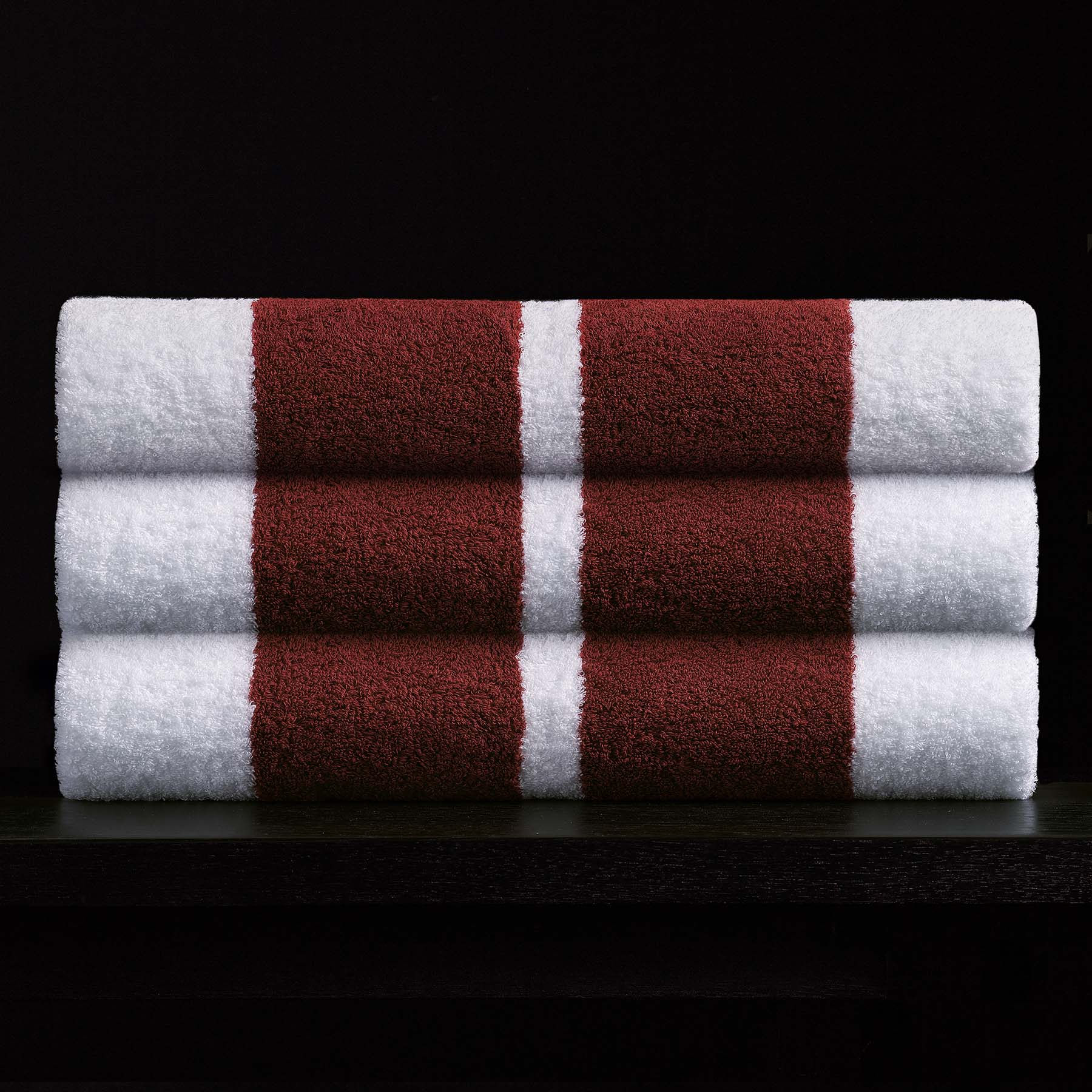 Premium Double Stripe Beach Towel - Soft & Absorbent White/Sunstone Design for Pool, Beach, and Outdoor Relaxation