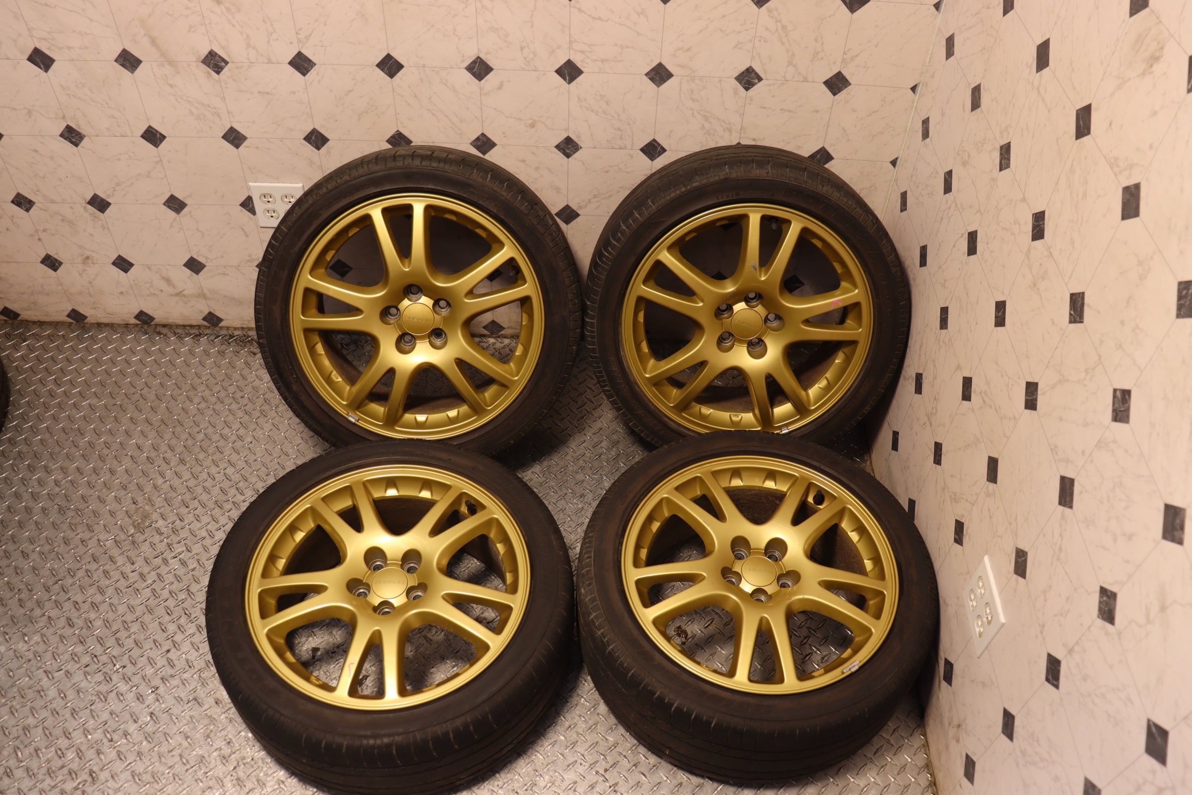 JDM Subaru WRX STI Version 7 Gold Wheels 17