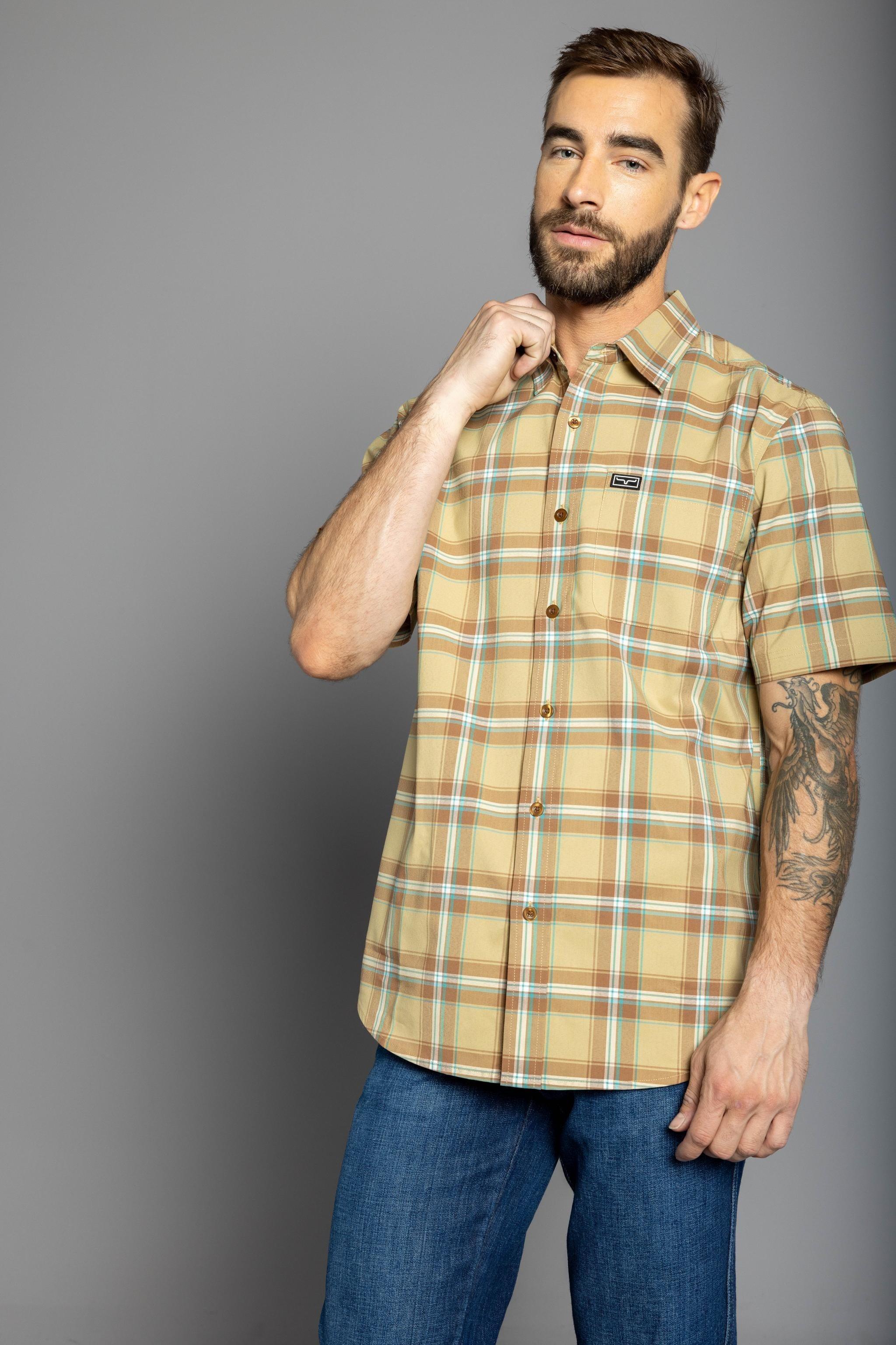 4 Stroke Plaid Dress Shirt for Men - Classic Button Down Oxford Shirt - Business Casual & Office Wear - Perfect for Work, Weddings & Formal Events