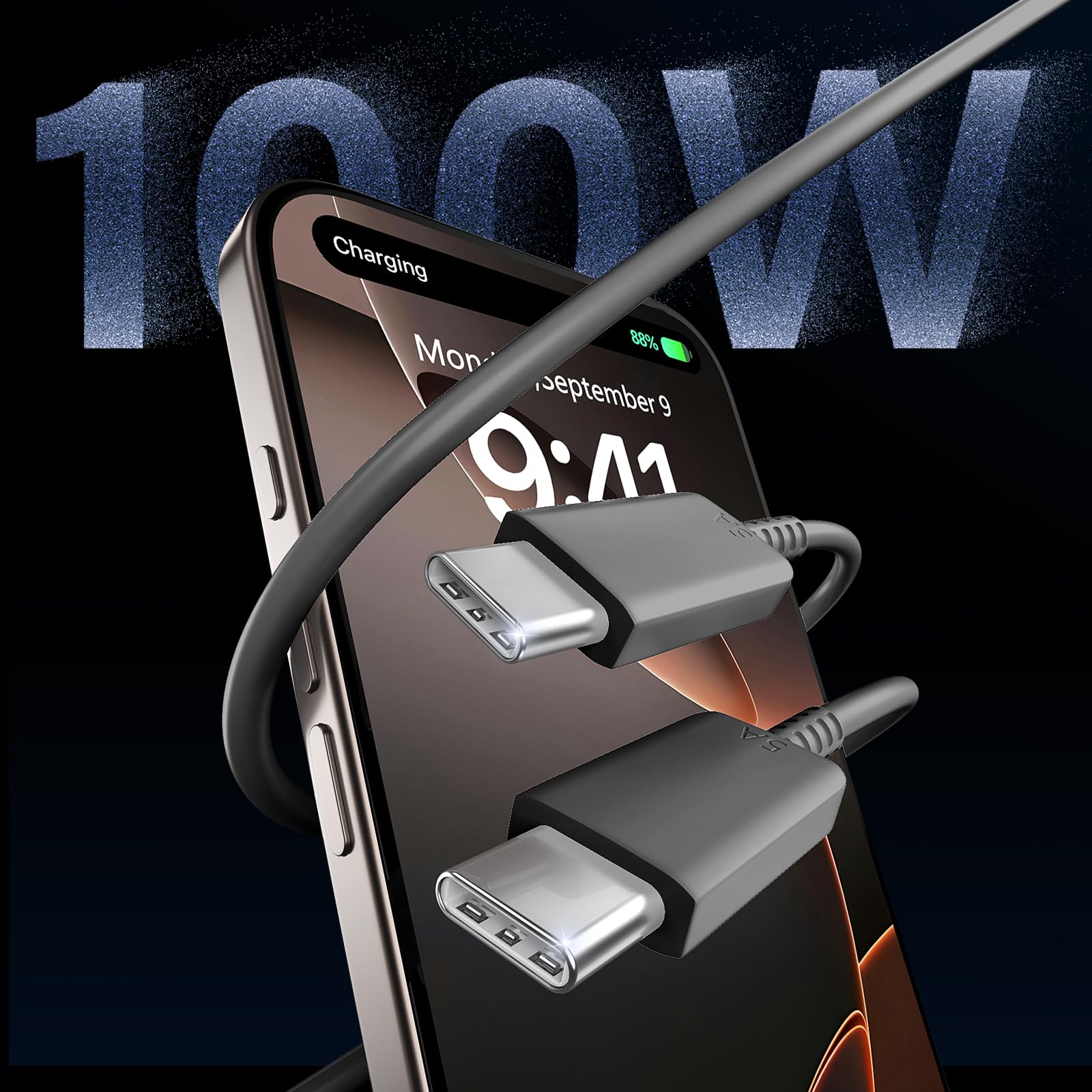 45W Fast Charger for iPhone 16 Pro Max - Dual Port USB C Charger Block with 6.6FT Long Cable - Compatible with iPhone 16/15 Series, Samsung Galaxy & Android Phones - Perfect for Home, Office & Travel Charging