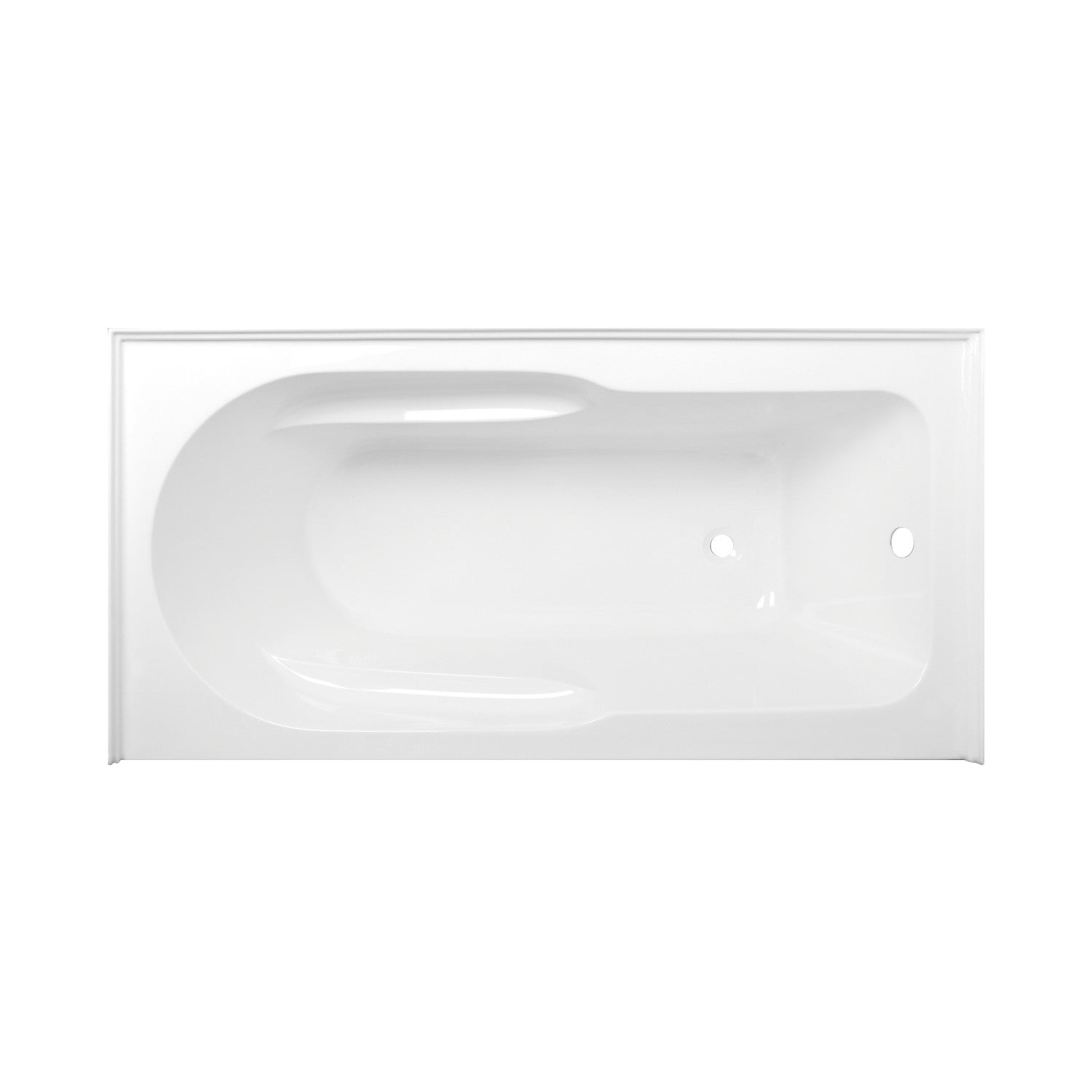 Aqua Eden VTAP603022R 60-Inch Acrylic Rectangular 3-Wall Alcove Bathtub - Anti-Slip Surface, Right-Hand Drain, Glossy White - Perfect for Small Bathrooms, Spa-Like Relaxation & Modern Home Decor