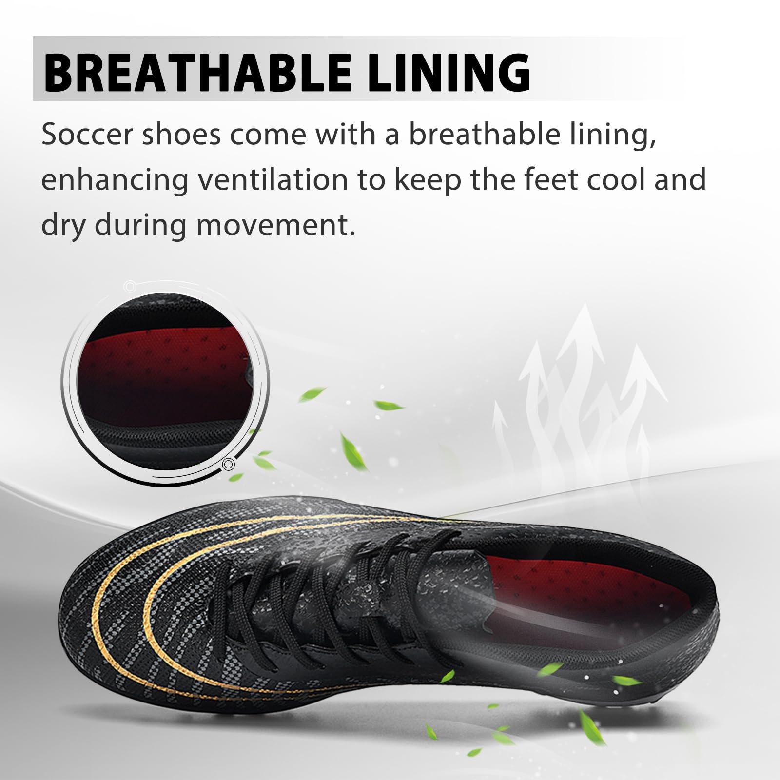 **Men's & Women's Soccer Cleats - Lightweight Football Shoes for Adults & Big Boys - AG Turf Soccer Shoes for Training & Matches**
