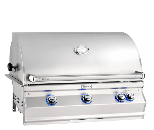 Fire Magic 36-Inch 3-Burner Aurora Built-In Gas Grill with Rotisserie & Analog Thermometer (A790i) - Perfect for Outdoor Cooking, Backyard BBQs, and Patio Entertaining