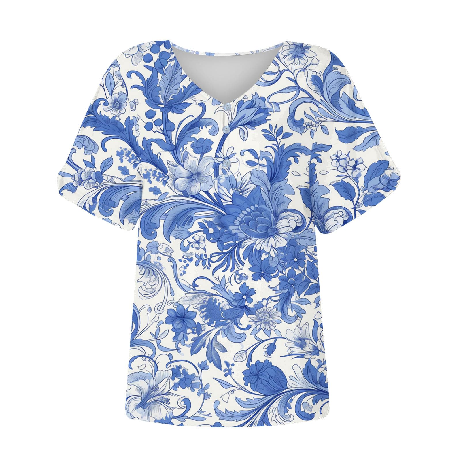 2024 Plus Size Women's Summer Floral V-Neck Tunic Tops - Sexy Cold Shoulder Blouses for Vacation & Beach Wear | Trendy Ladies Fashion Tops for Casual Outings & Date Nights