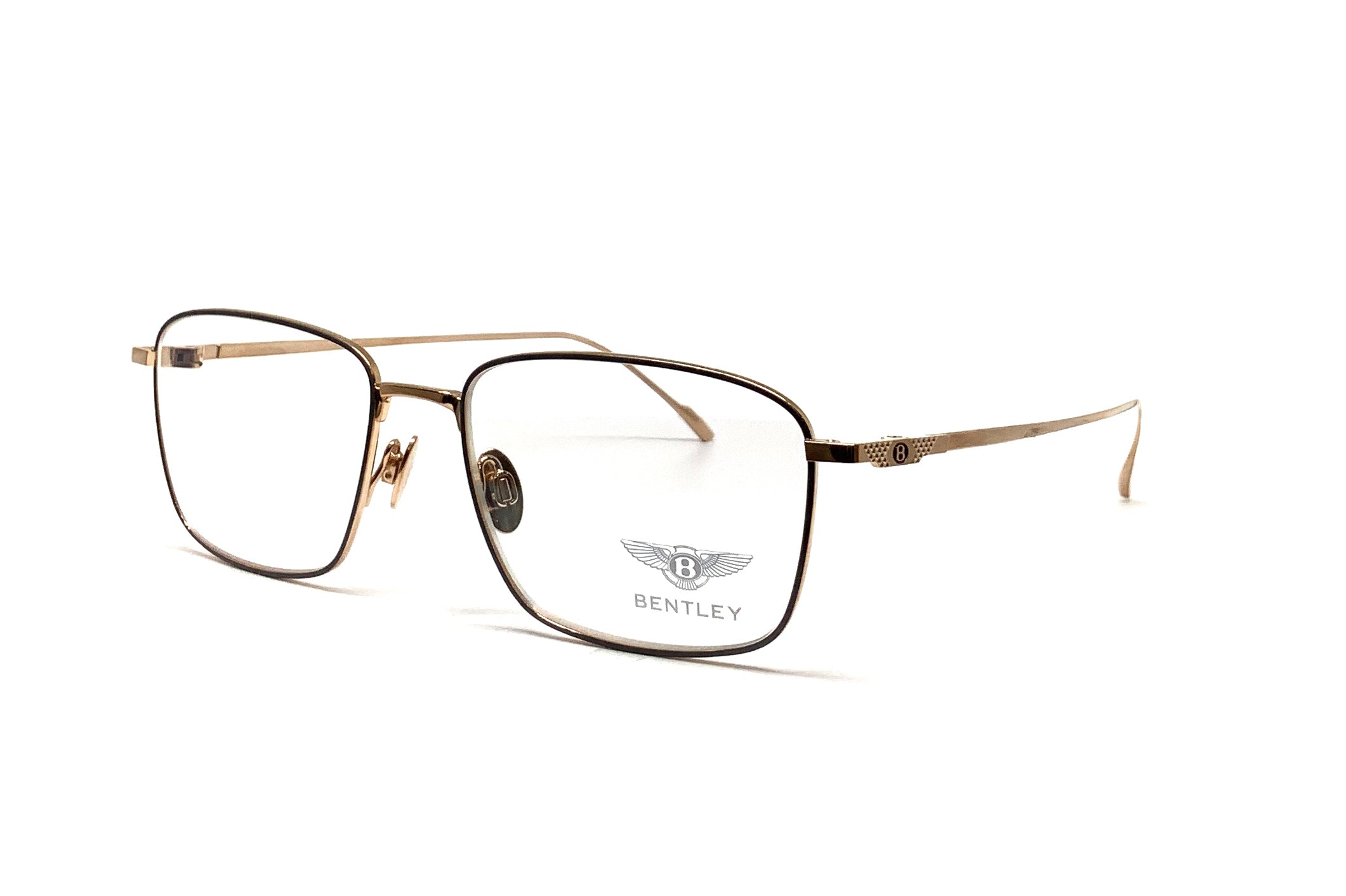 Bentley B8207 54mm Gold & Black Aviator Sunglasses for Men - Stylish UV Protection for Driving, Travel & Outdoor Activities