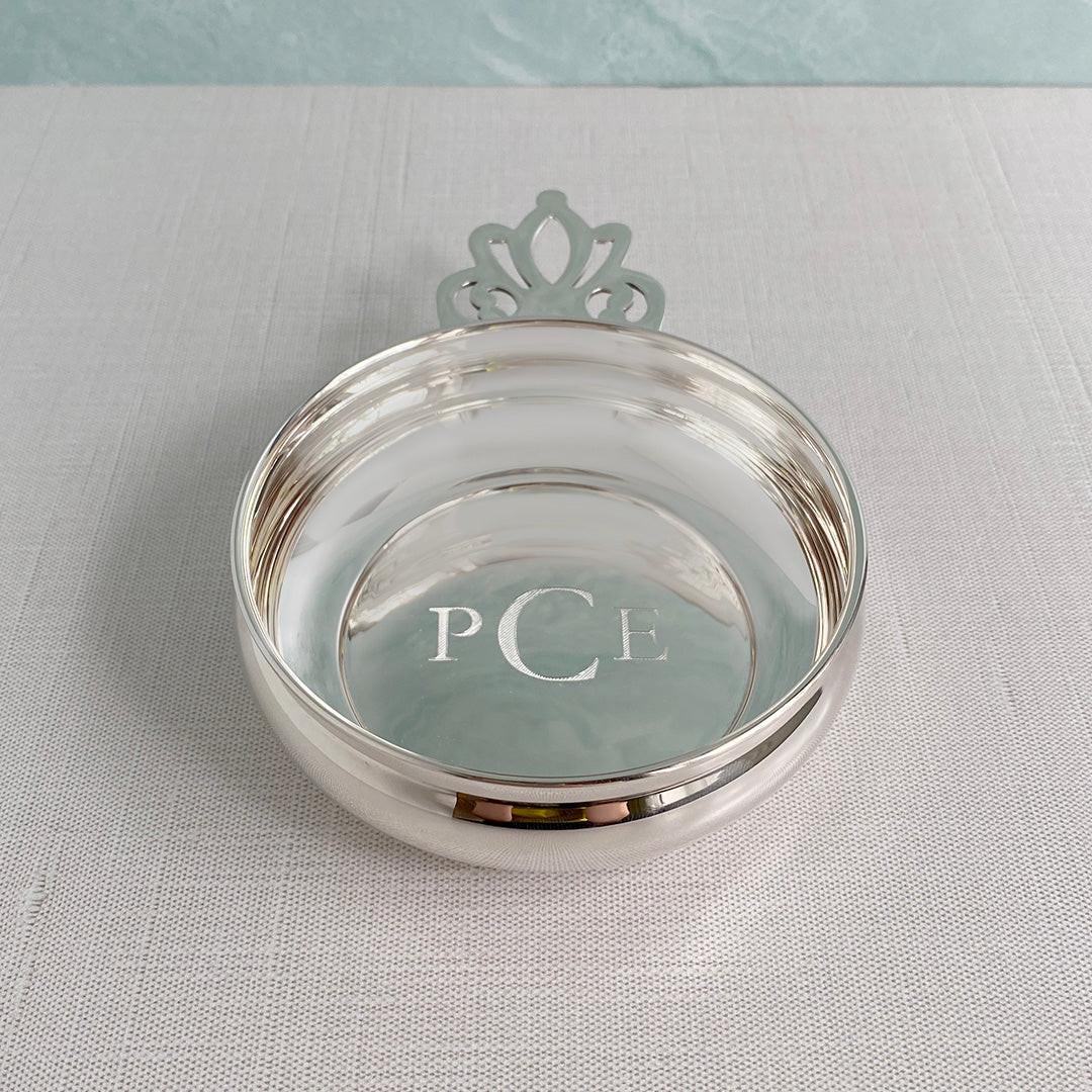 Sterling Silver Baby Porringer - Engraved Christening Gift for Newborns - Perfect for Baby's First Feeding & Special Occasions