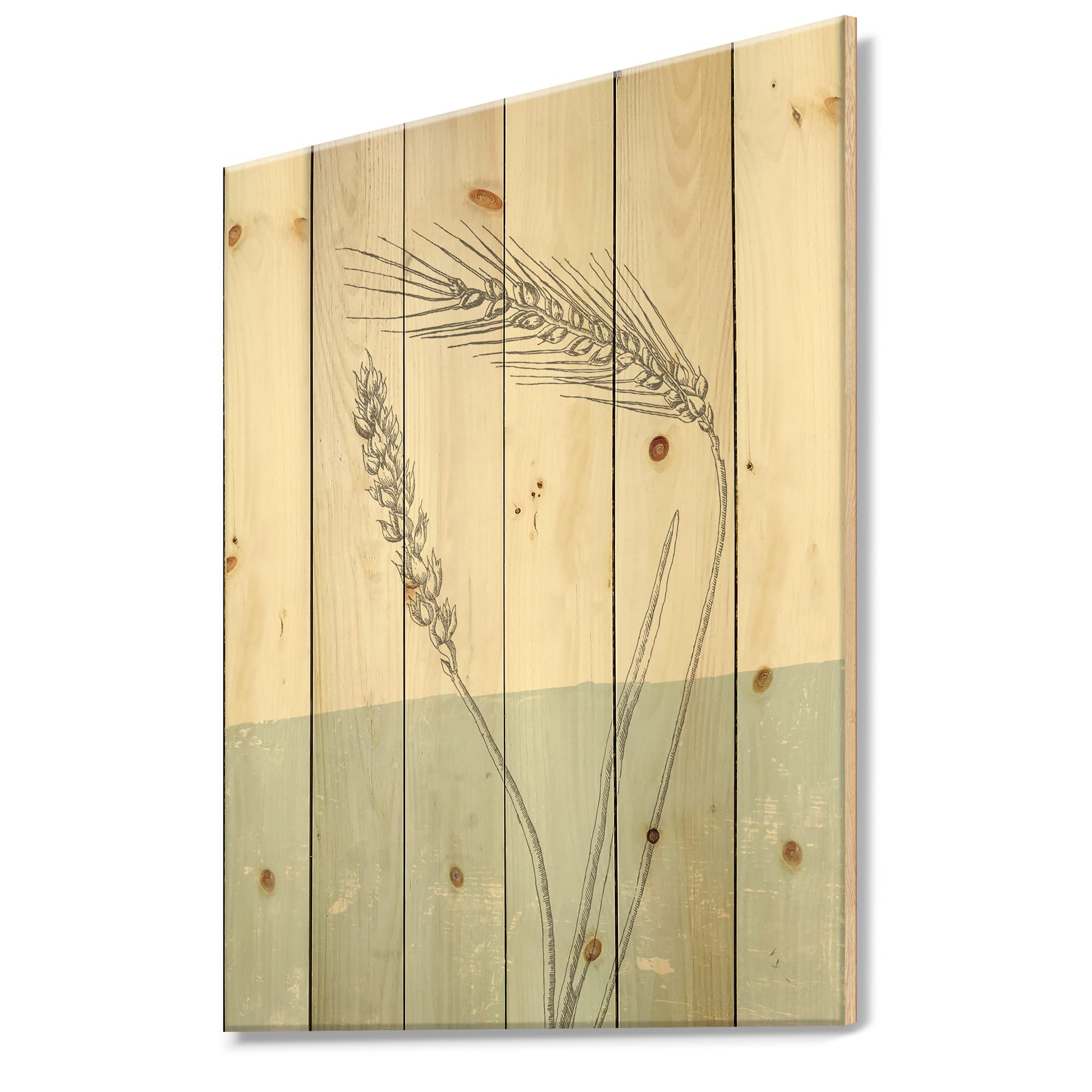 Farmhouse Wood Wall Decor - Large Floral Wheat Print on Natural Pine Wood Art, Blue Wood Wall Panels for Rustic Home & Office Decor | Perfect for Living Room, Bedroom, or Kitchen Wall Art