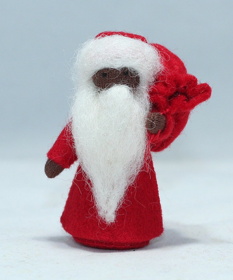 Handmade Santa Claus Felted Waldorf Doll - 4 Skin Tone Options | Christmas Gift, Holiday Decor, Waldorf Toy for Kids & Collectors