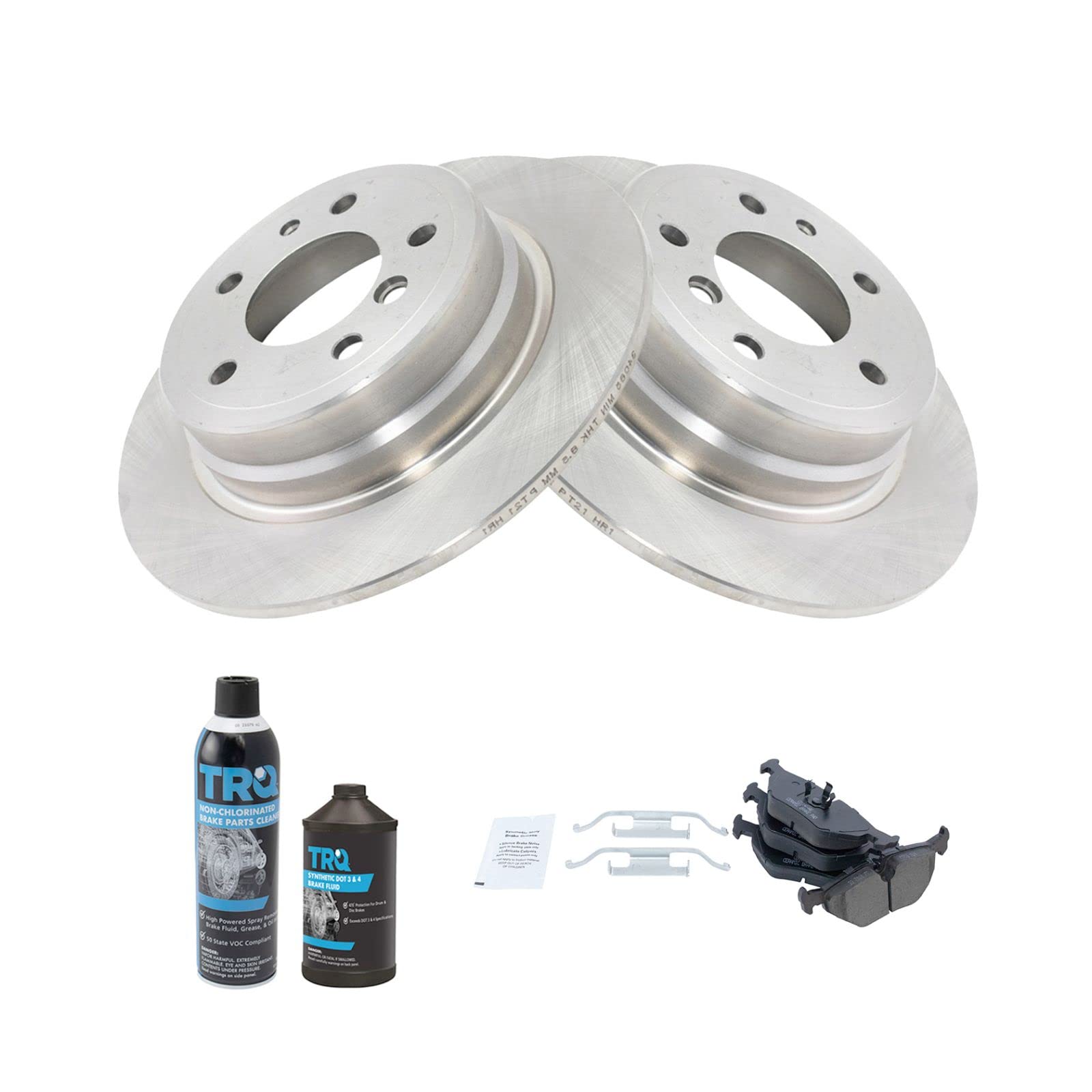 High-Performance Ceramic Rear Brake Pad & Rotor Kit - Compatible with 1989-1995 BMW 525i, 1993 525iT, 1994-1995 530i, 1989-1993 535i - Smooth Stopping Power for City Driving & Highway Cruising