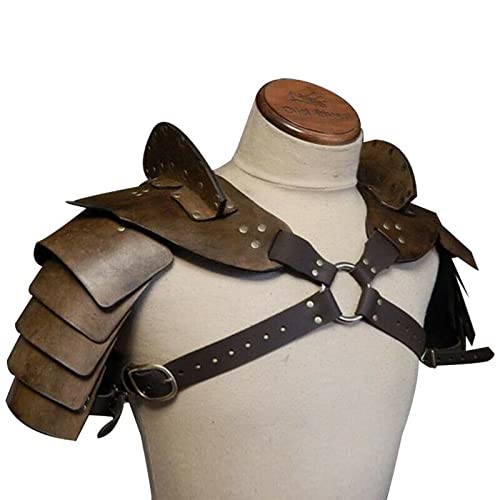 Medieval Shoulder Armor - Gladiator Knight Pauldron for Cosplay, LARP & Renaissance Fairs - Samurai Battle Costume Accessory - Perfect for Halloween, Cosplay Events & Historical Reenactments
