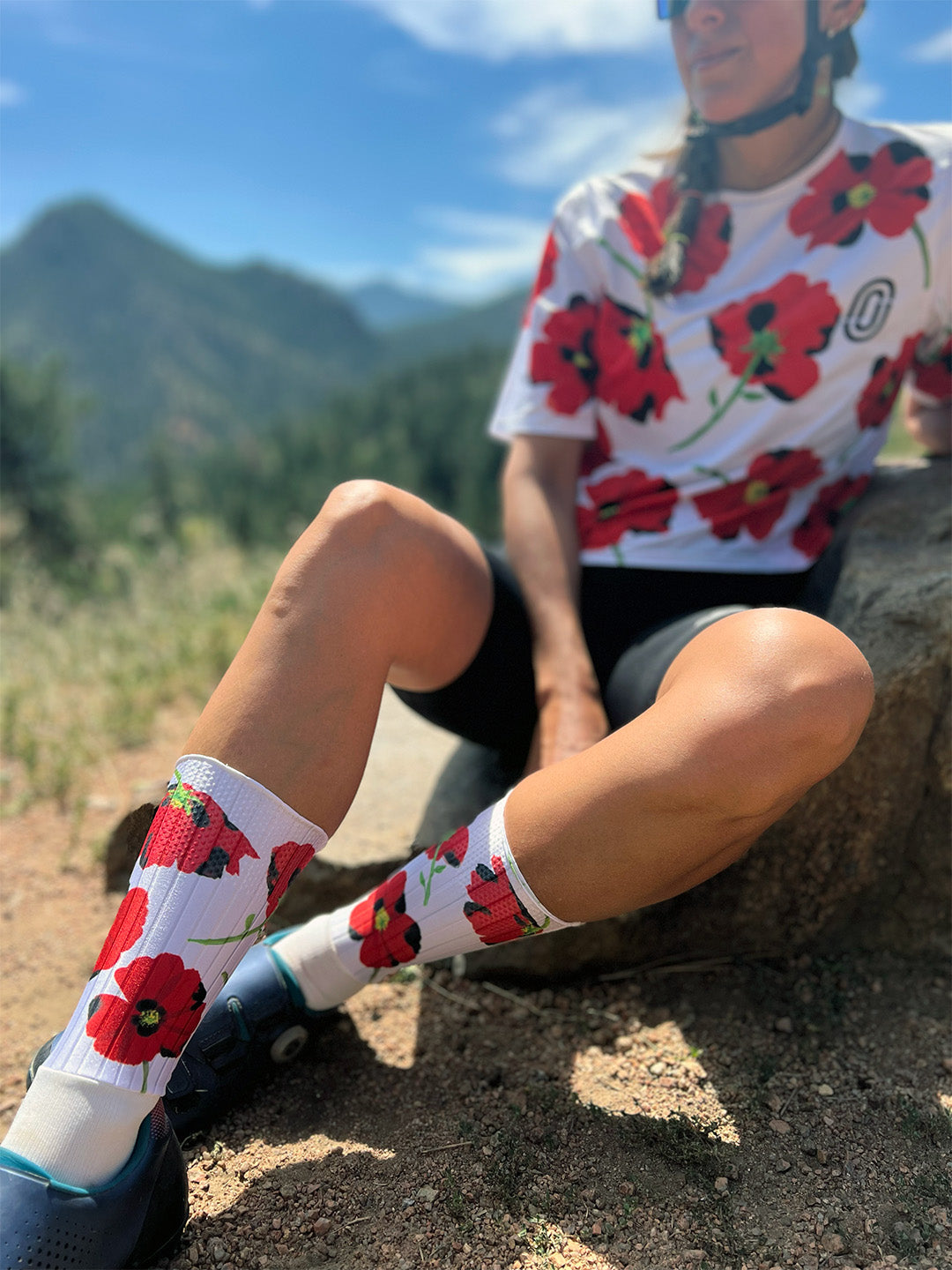 Breathable Red Poppies Aero Socks for Running & Hiking - Lightweight Athletic Socks for Men & Women - Perfect for Sports, Gym & Outdoor Activities