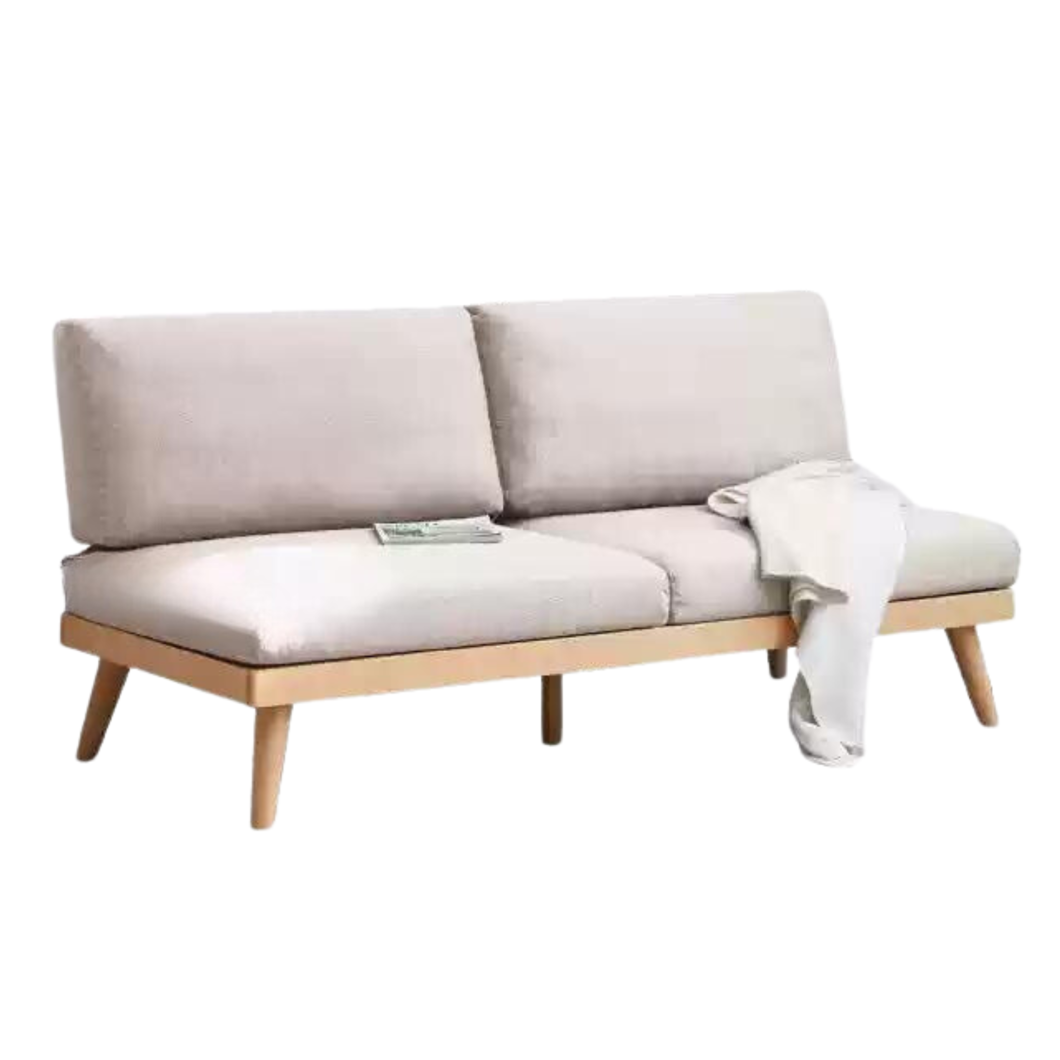 66.9x29.9x30.7 inch / 170x76x78cm / Natural wood color / Slanted Leg Sofa [Gravel White]