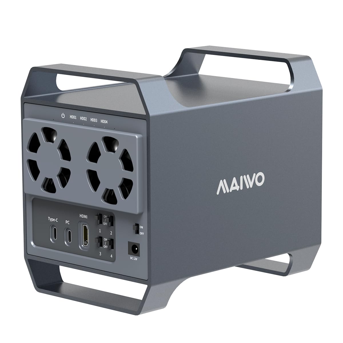 MAIWO 4 Bay USB-C Hard Drive Enclosure - 10Gbps High-Speed DAS for 3.5